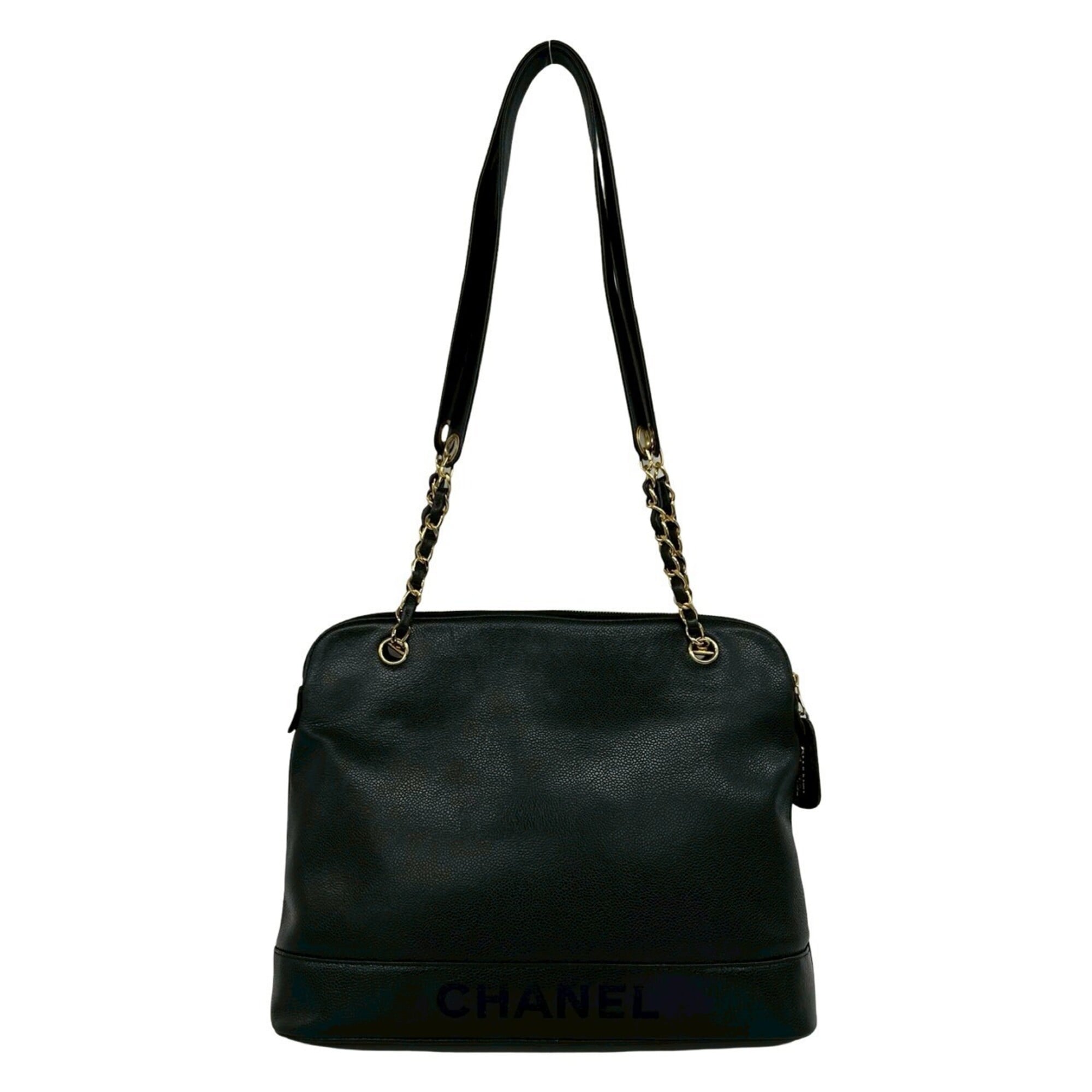Chanel Black Grained Calfskin Shoulder Bag (Pre-Owned)