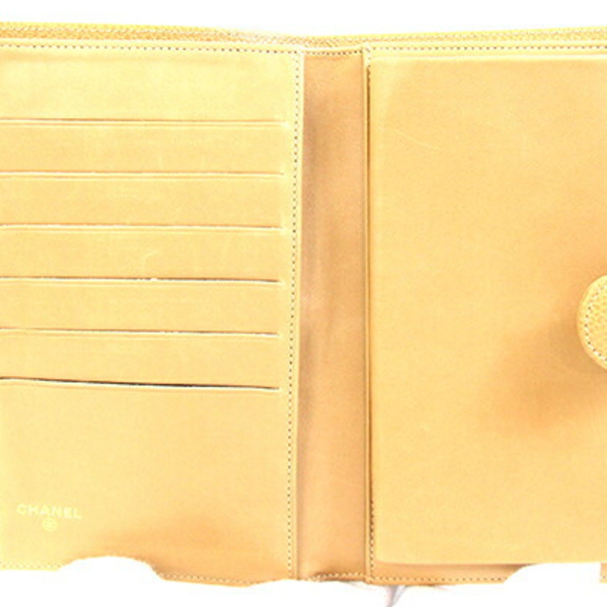 Chanel Beige Camel Grained Calfskin Long Wallet (Bi-Fold) (Pre-Owned)