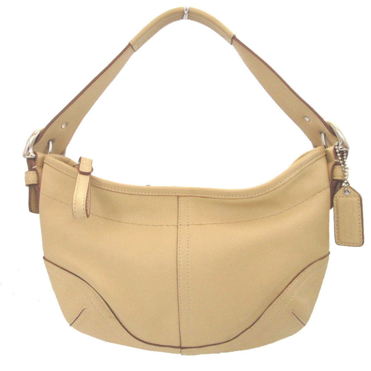 Coach Beige Leather Handbag Shoulder Bag (Pre-Owned)