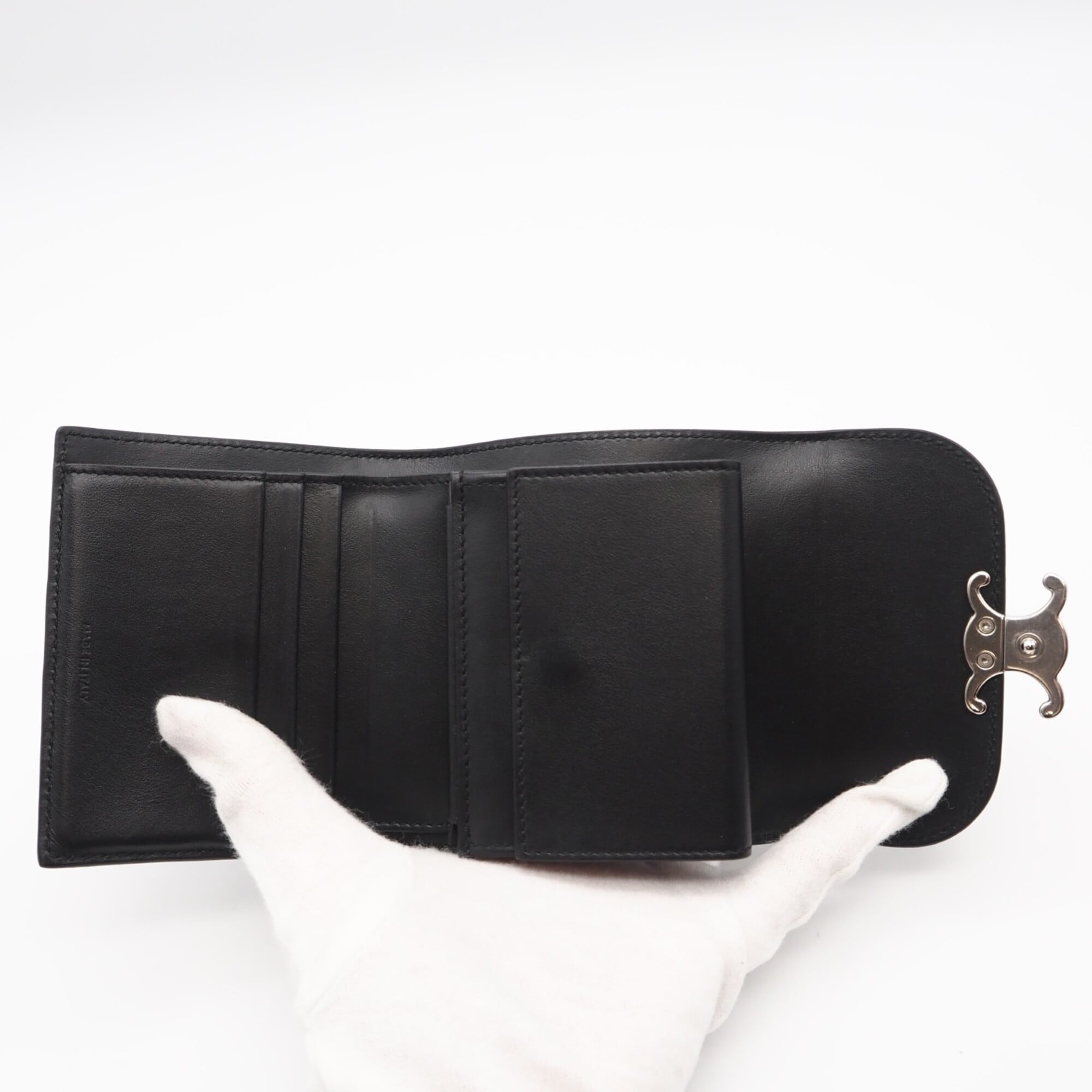 Celine Black Leather Wallet (Tri-Fold) (Pre-Owned)
