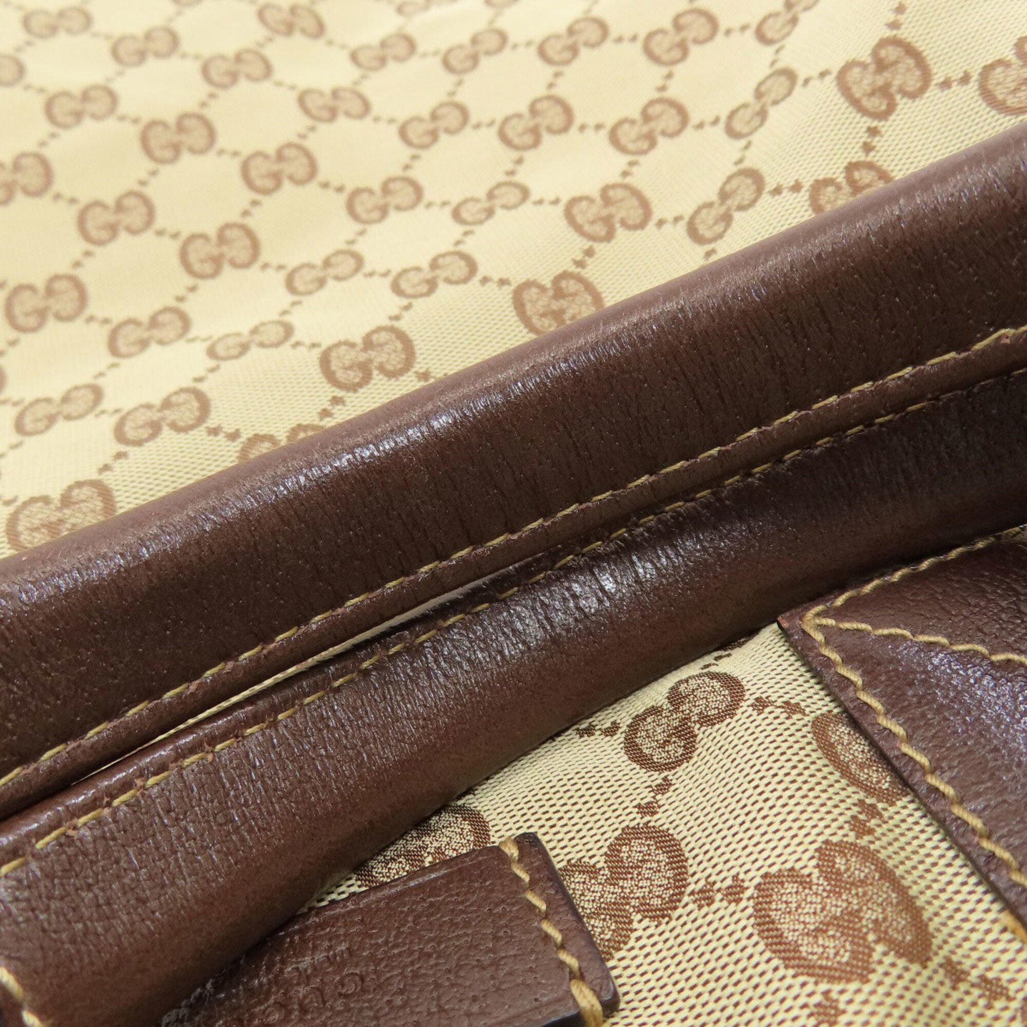 Gucci Sherry Line Brown Canvas Tote Bag (Pre-Owned)