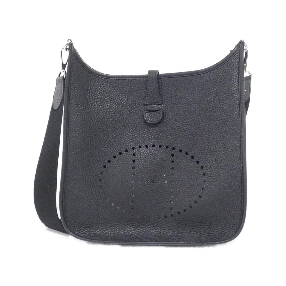 Hermes Black Taurillon Clemence Leather Shoulder Bag (Pre-Owned)