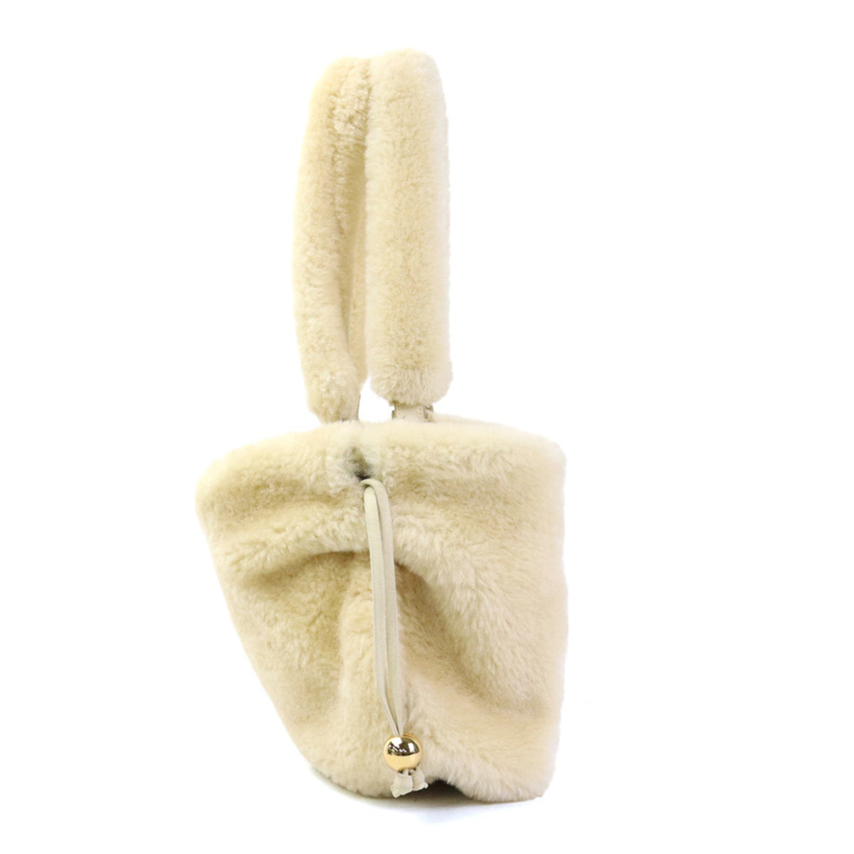 Bottega Veneta Cream Fur Suede Shoulder Bag (Pre-Owned)