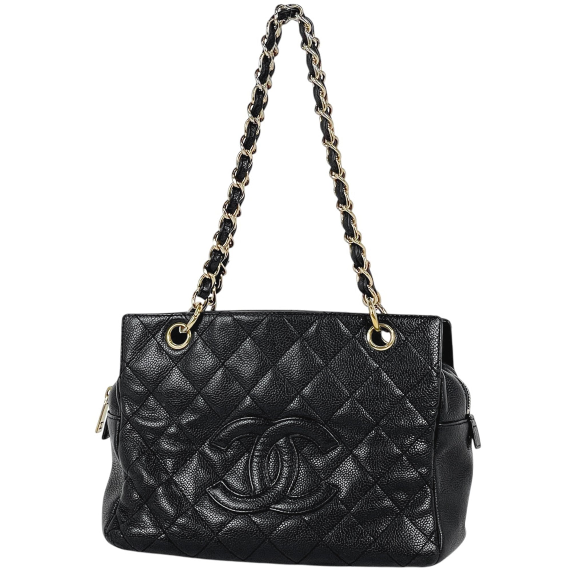 Chanel Black Grained Calfskin Tote Bag (Pre-Owned)