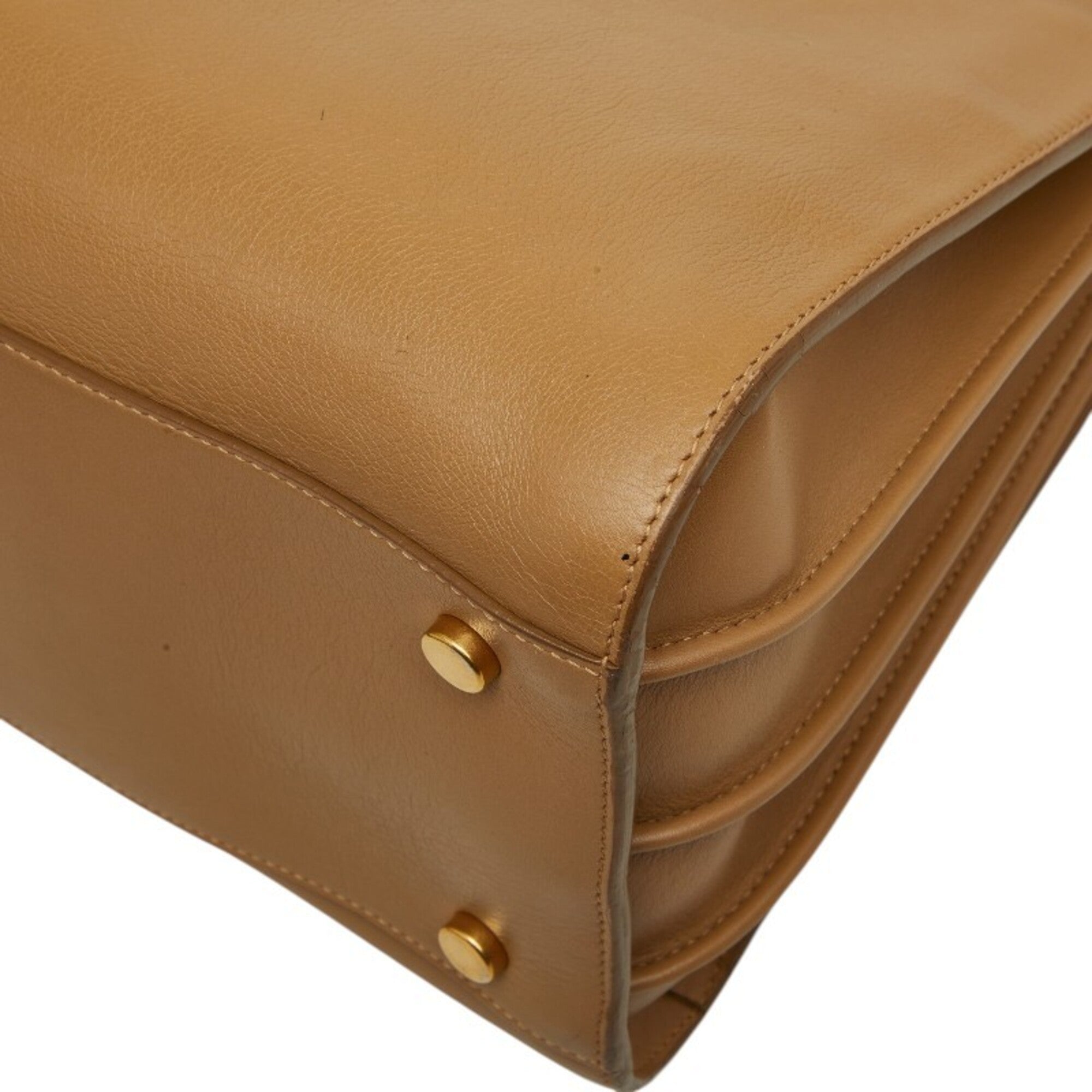 Saint Laurent Brown Leather Handbag Shoulder Bag (Pre-Owned)