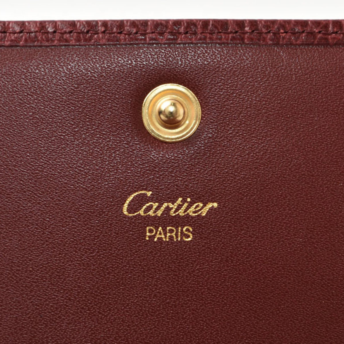 Cartier Bordeaux Leather Wallet (Tri-Fold) (Pre-Owned)