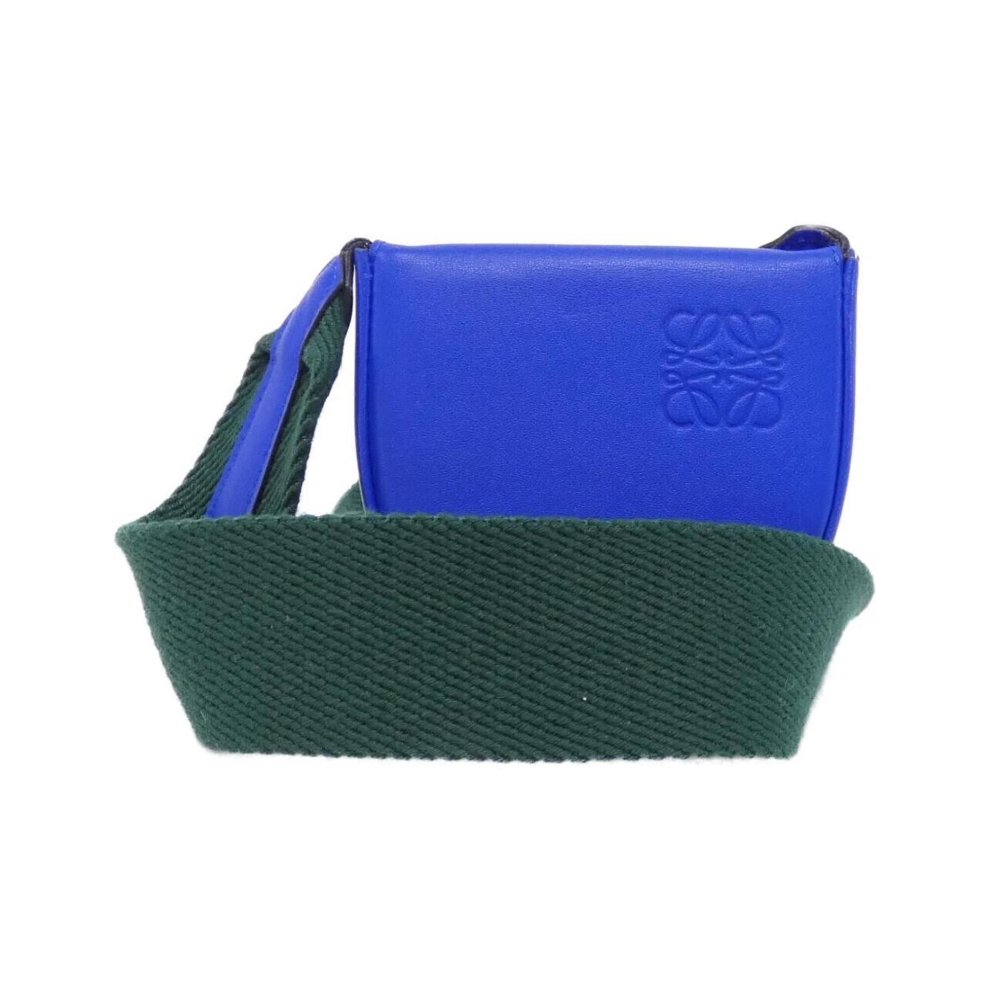 Loewe Blue Leather Handbag Pouch Shoulder Bag (Pre-Owned)
