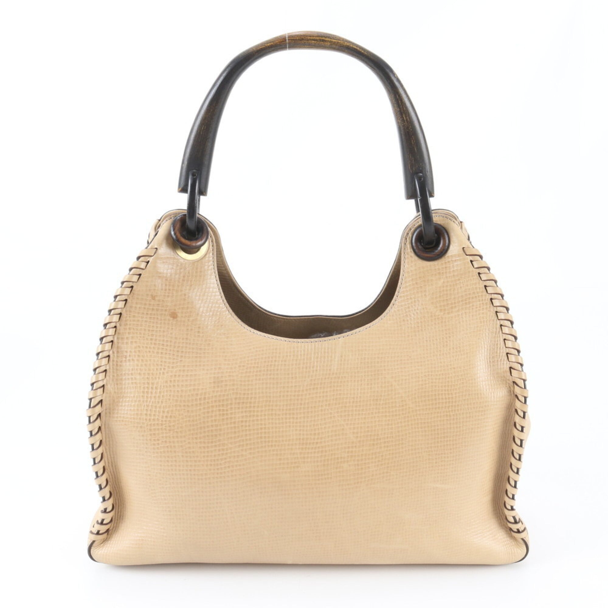 Gucci Beige Leather Handbag Shoulder Bag (Pre-Owned)