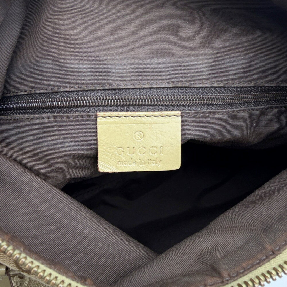 Gucci Gg Canvas Beige Gg Canvas Leather Shoulder Bag (Pre-Owned)