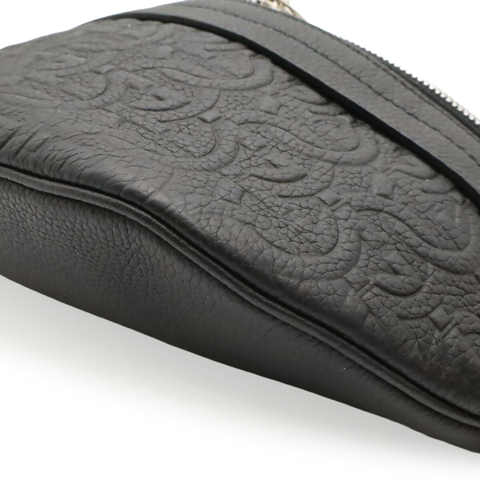 Salvatore Ferragamo Gancini Black Leather Fanny Pack (Pre-Owned)