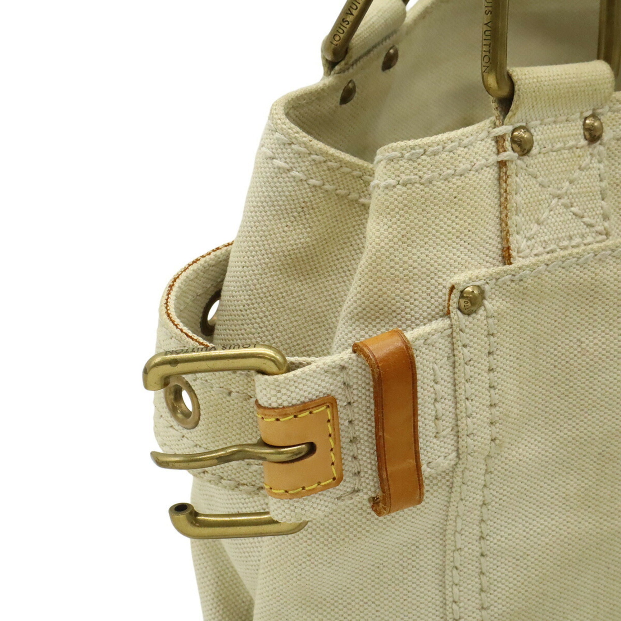 Louis Vuitton Natural Yellow Canvas Shoulder Bag Tote Bag (Pre-Owned)