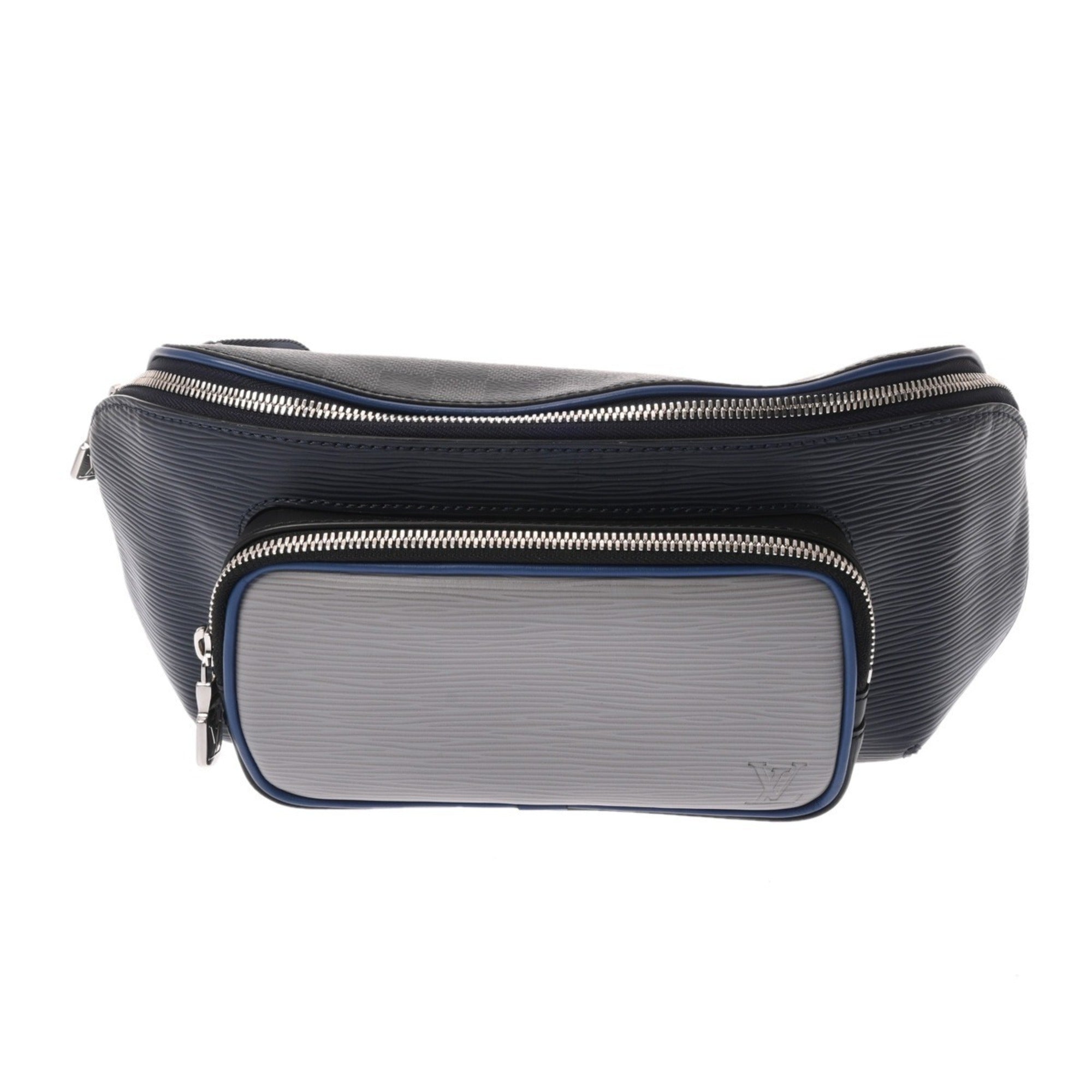 Louis Vuitton Blue Gray Indigo Epi Leather Damier Graphite Canvas Sling Bag (Pre-Owned)