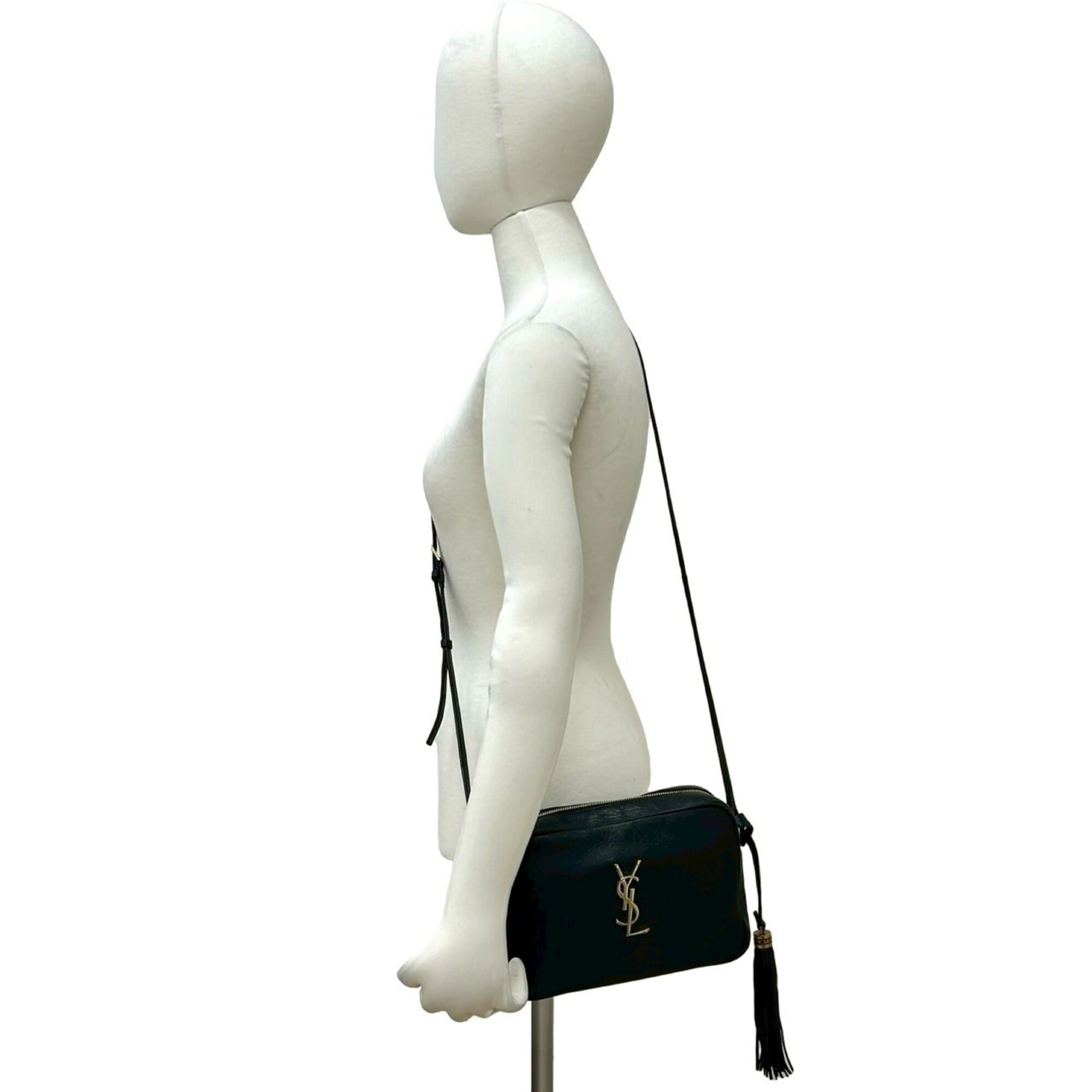 Saint Laurent Black Leather Pochette Shoulder Bag (Pre-Owned)