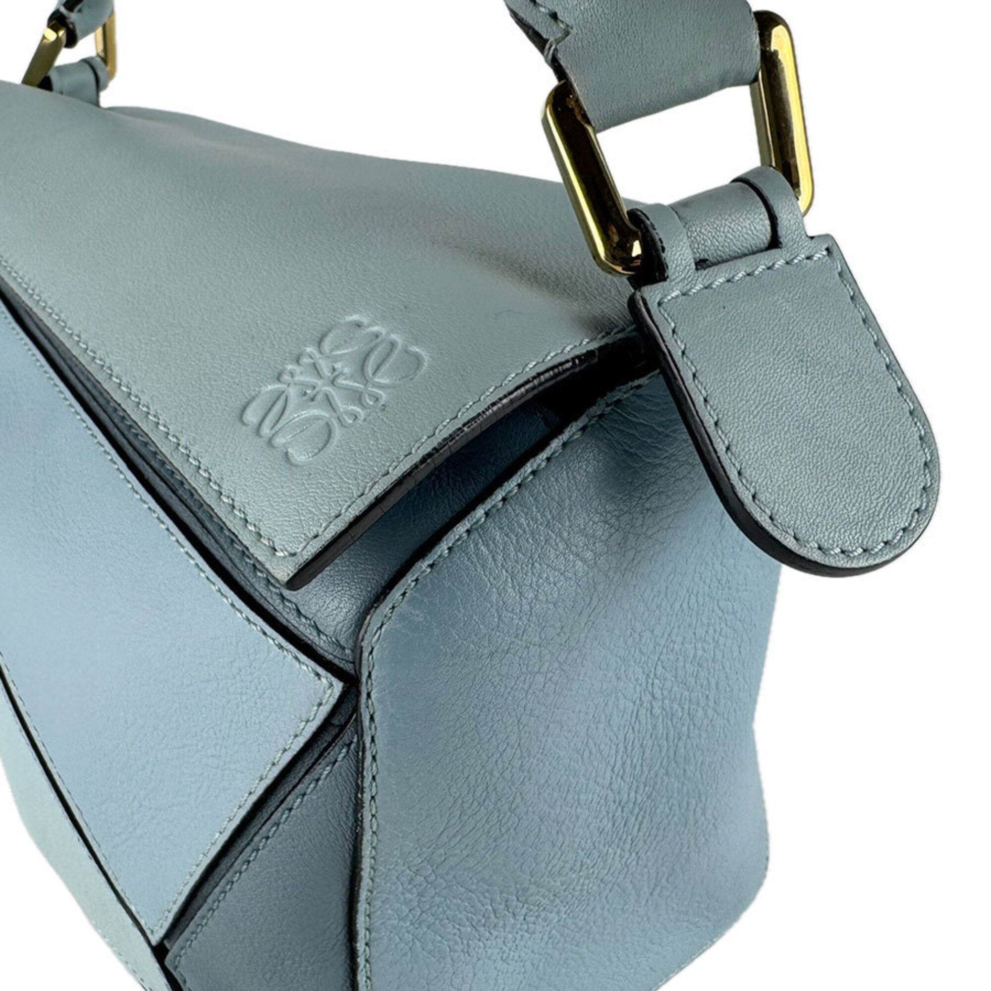 Loewe Blue Leather Handbag Shoulder Bag (Pre-Owned)