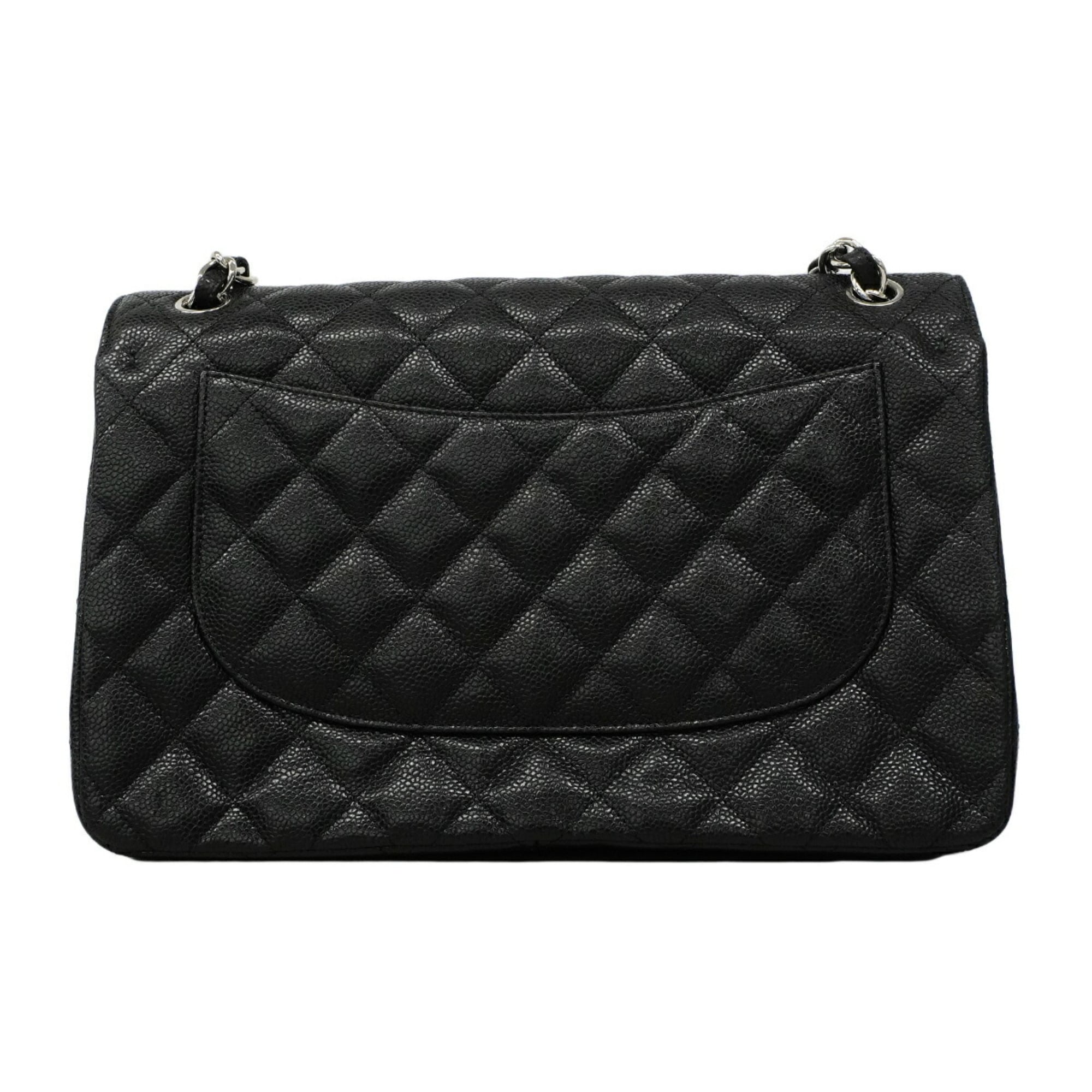 Chanel Black Grained Calfskin Shoulder Bag (Pre-Owned)