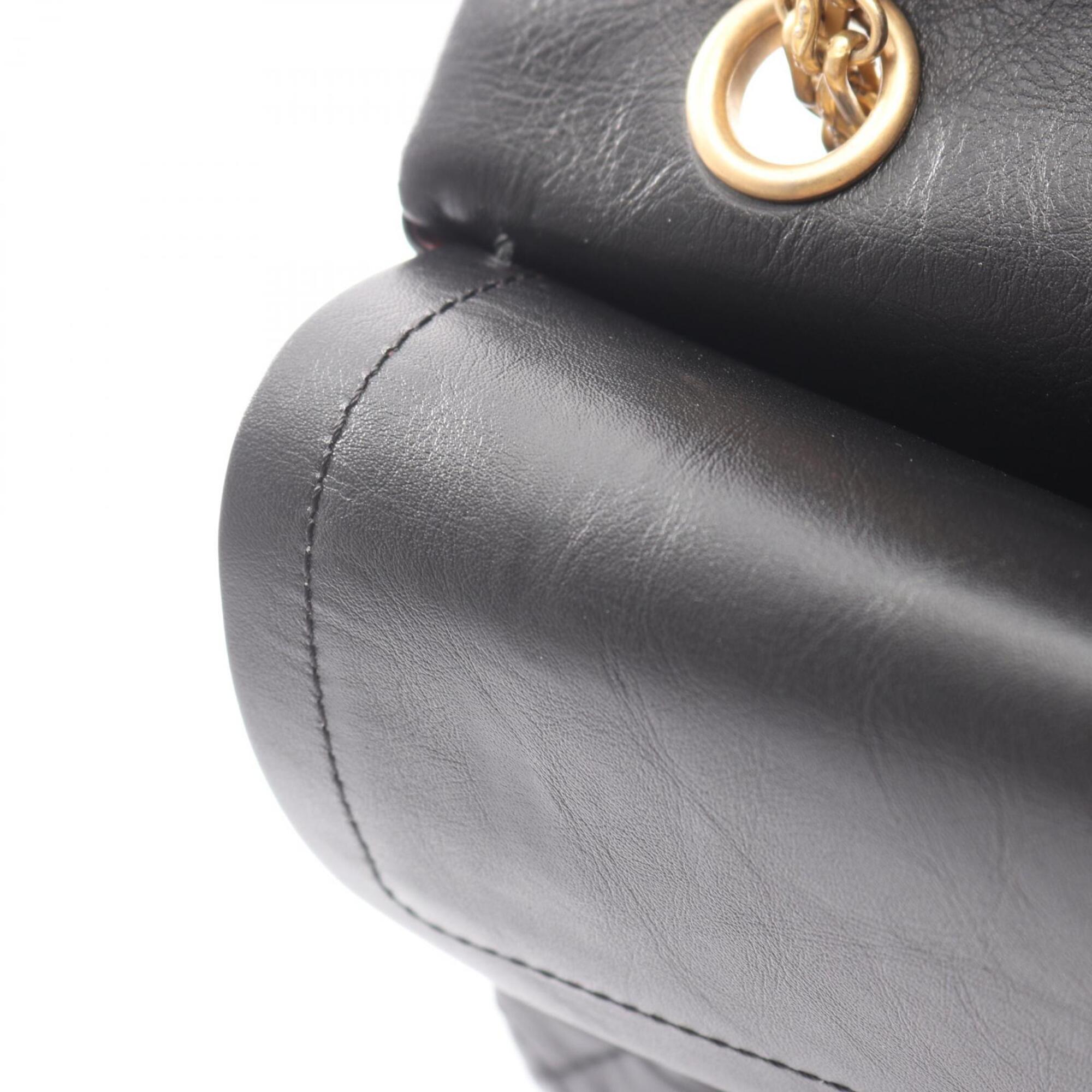 Chanel Black Leather Handbag Shoulder Bag (Pre-Owned)