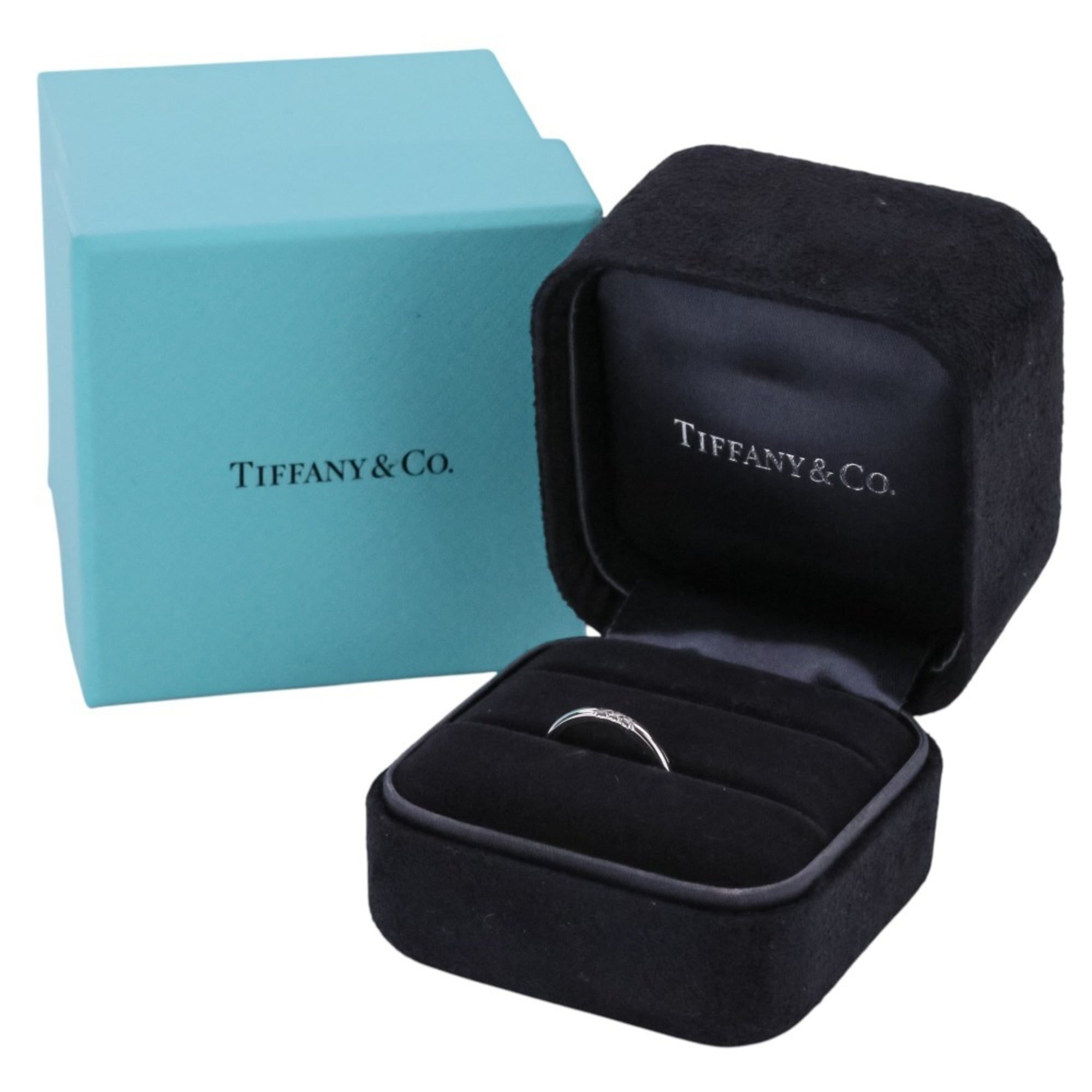 Tiffany Silver Platinum 950 Band Ring (Pre-Owned)