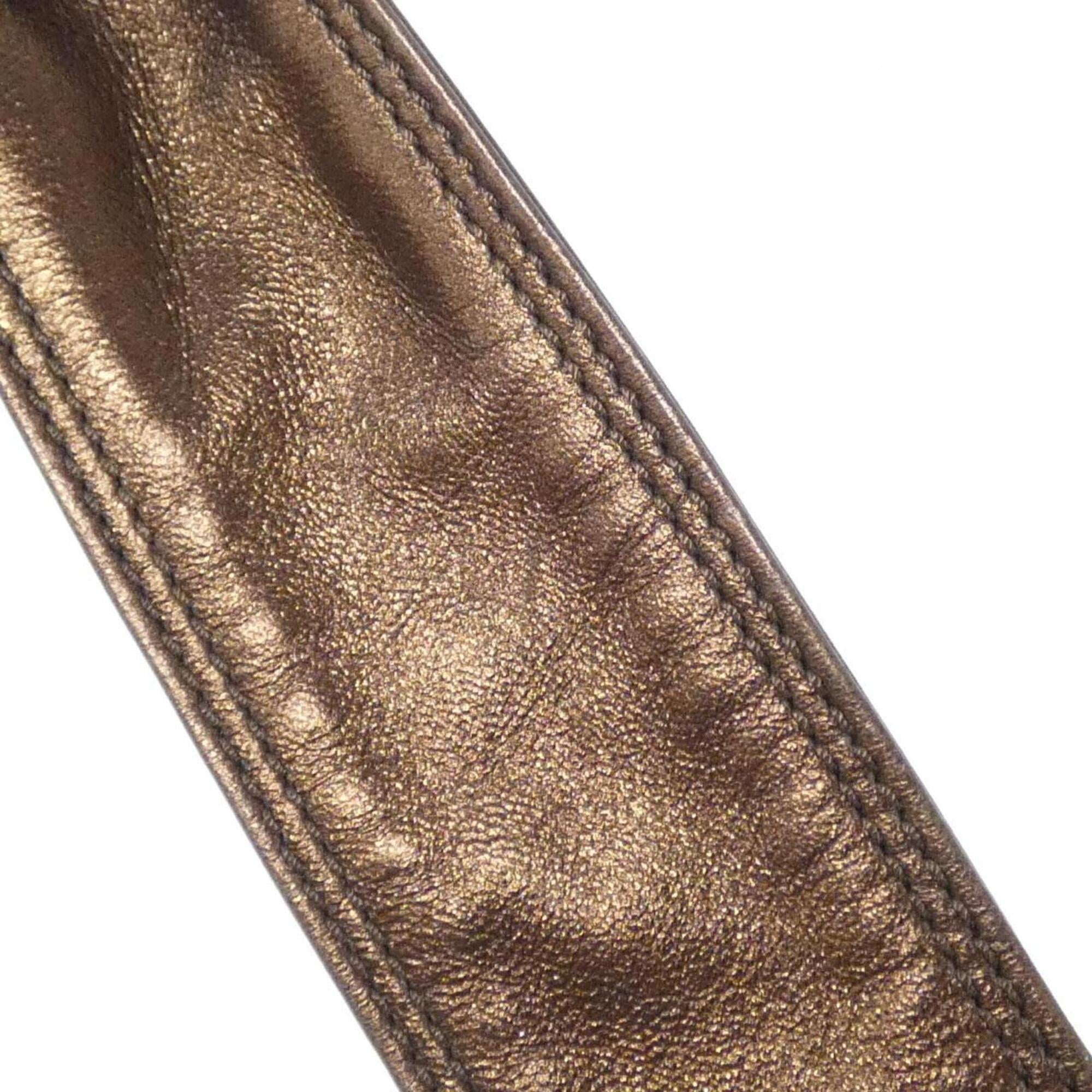 Chanel Bronze Metallic Bronze Leather Shoulder Bag (Pre-Owned)