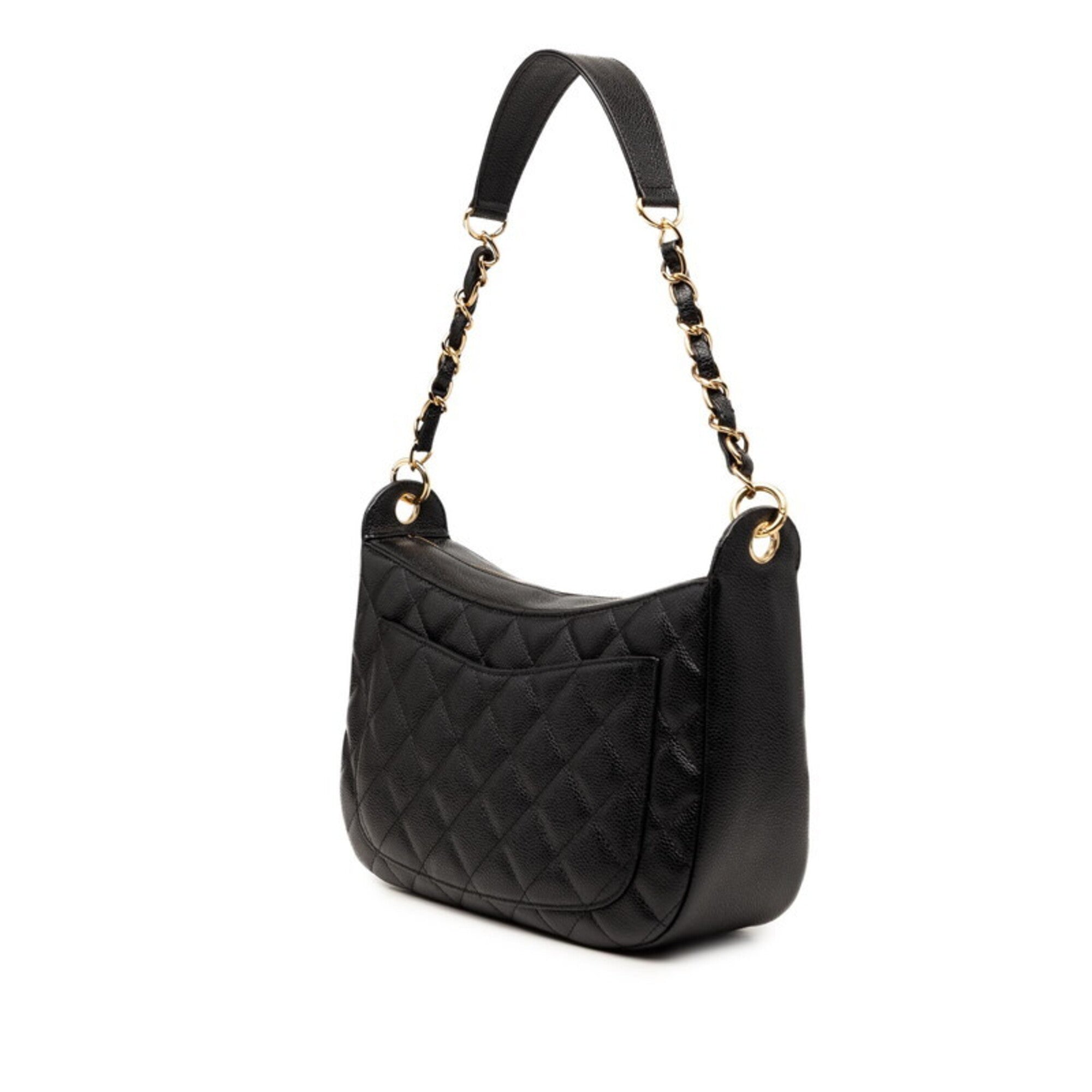 Chanel Black Grained Calfskin Shoulder Bag (Pre-Owned)