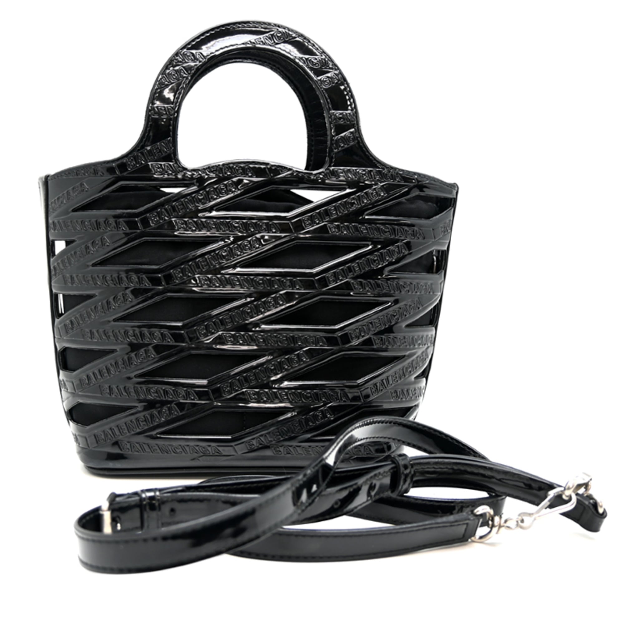 Balenciaga Black Basket Pouch Shoulder Bag (Pre-Owned)