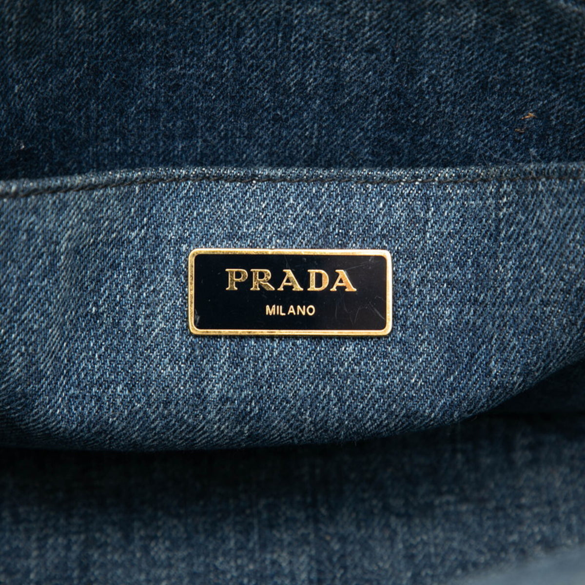 Prada Blue Canapa Denim Shoulder Bag Tote Bag (Pre-Owned)