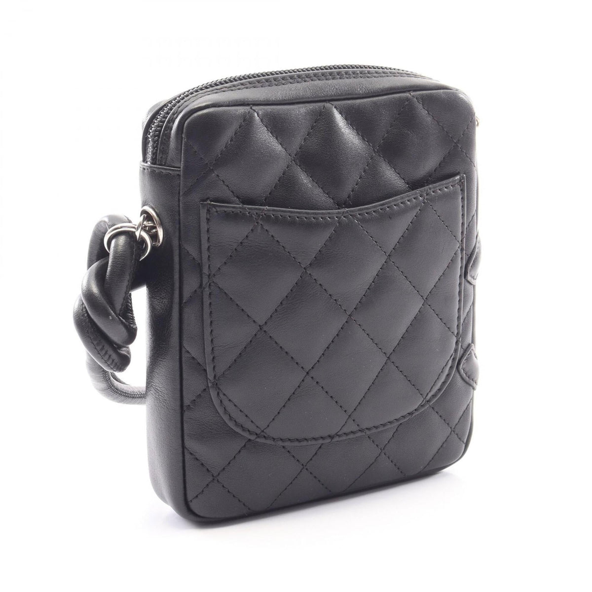 Chanel Black Leather Handbag Shoulder Bag (Pre-Owned)
