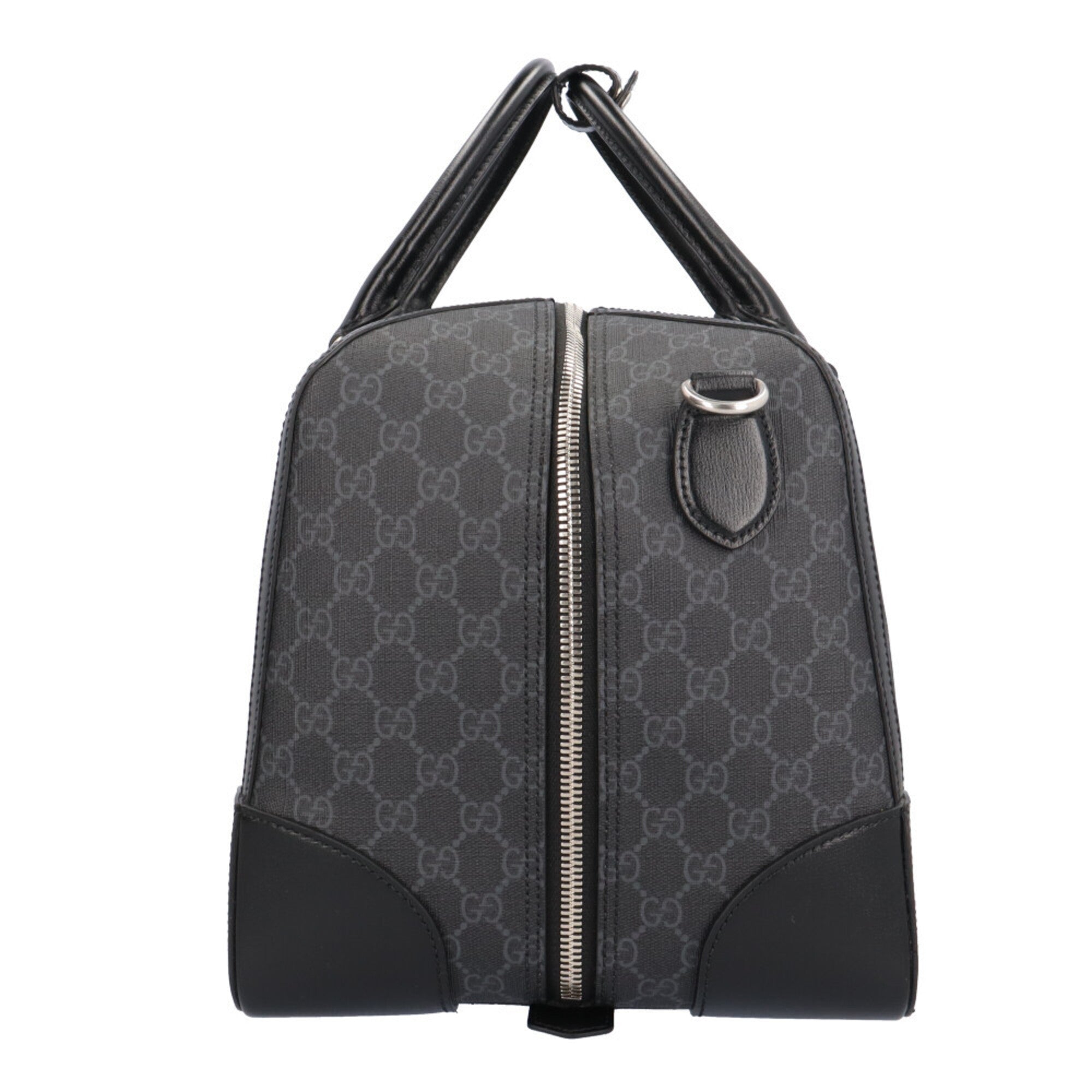 Gucci Black Gray Gg Supreme Boston Bag (Pre-Owned)