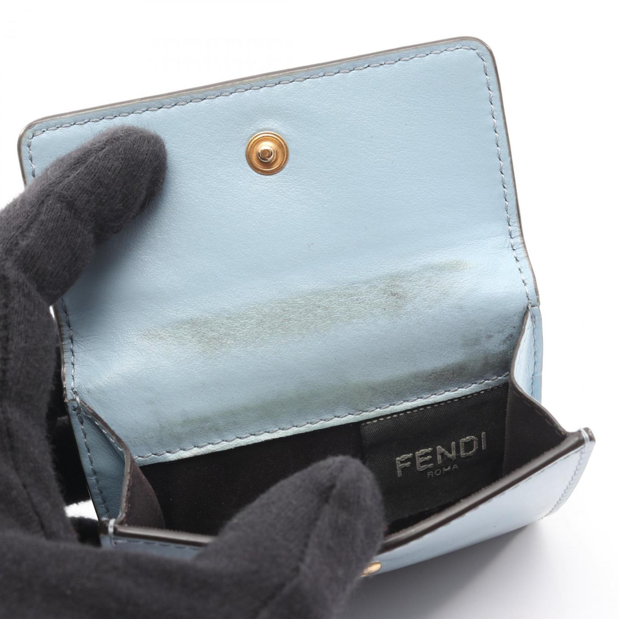 Fendi Blue Leather Wallet (Tri-Fold) (Pre-Owned)