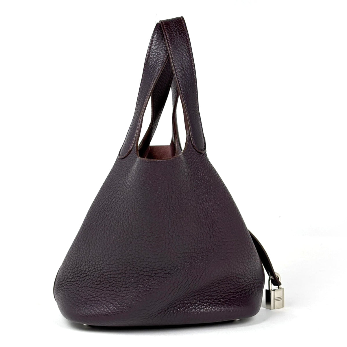 Hermes Raisin Taurillon Clemence Leather Handbag (Pre-Owned)