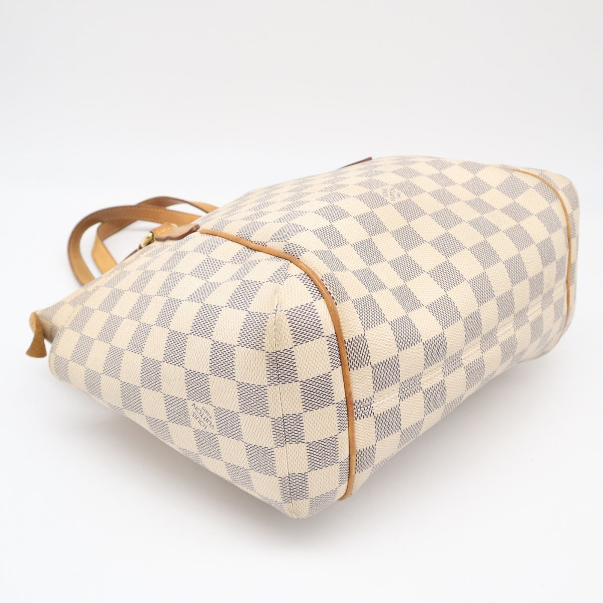 Louis Vuitton Azur Beige Brown Leather Coated Canvas Handbag (Pre-Owned)