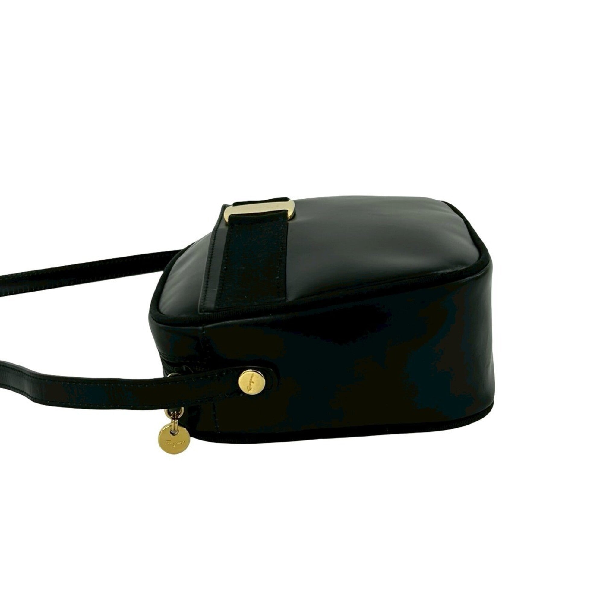 Salvatore Ferragamo Black Leather Shoulder Bag (Pre-Owned)