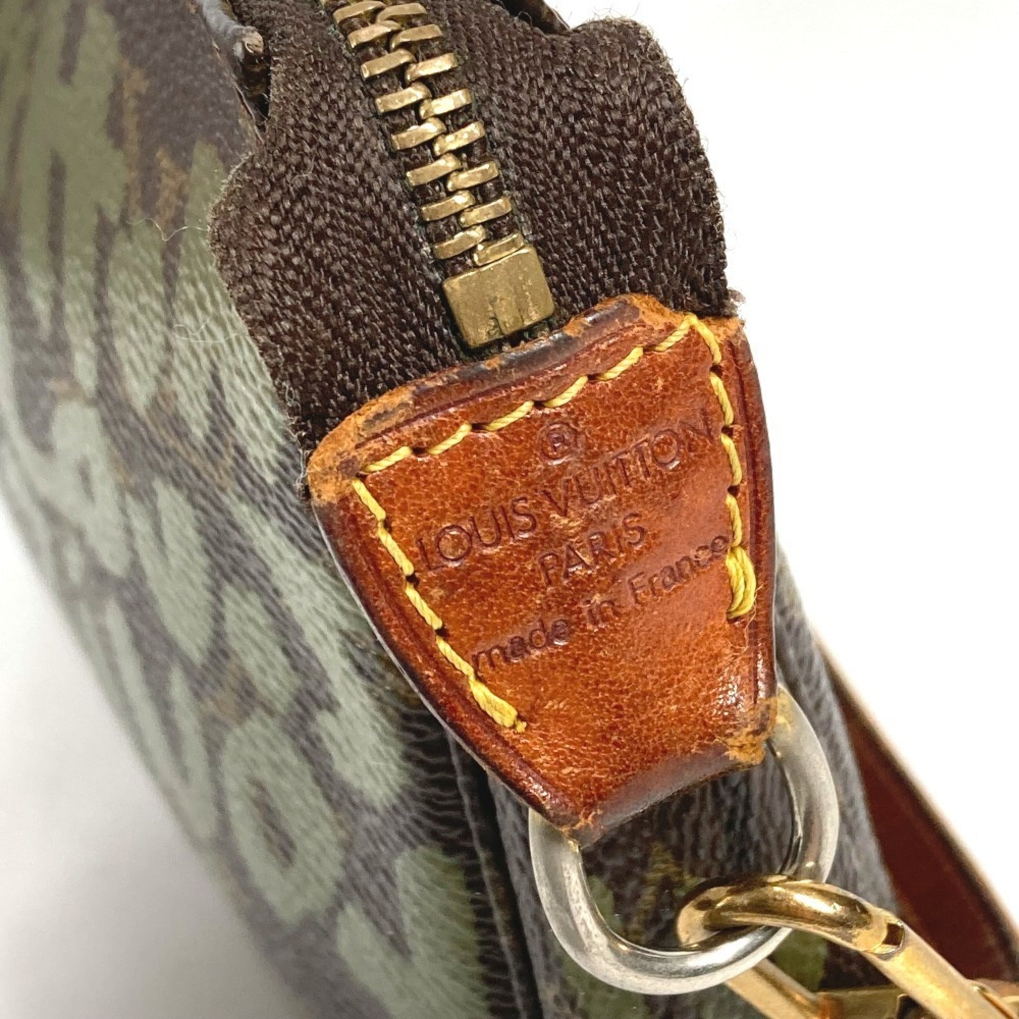 Louis Vuitton Brown Khaki Monogram Graffiti Canvas Handbag Pochette Pouch Shoulder Bag (Pre-Owned)