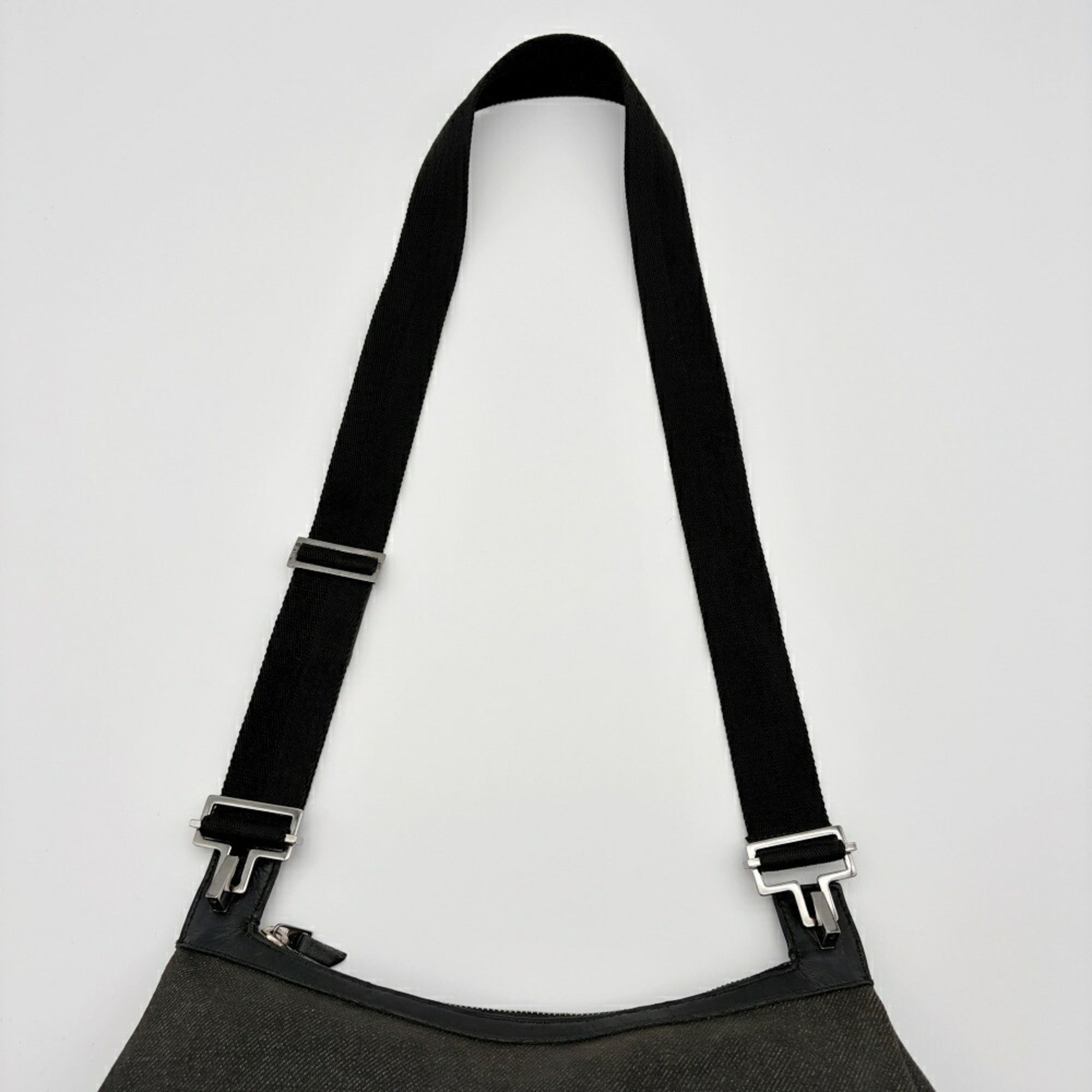 Gucci Black Denim Leather Shoulder Bag (Pre-Owned)
