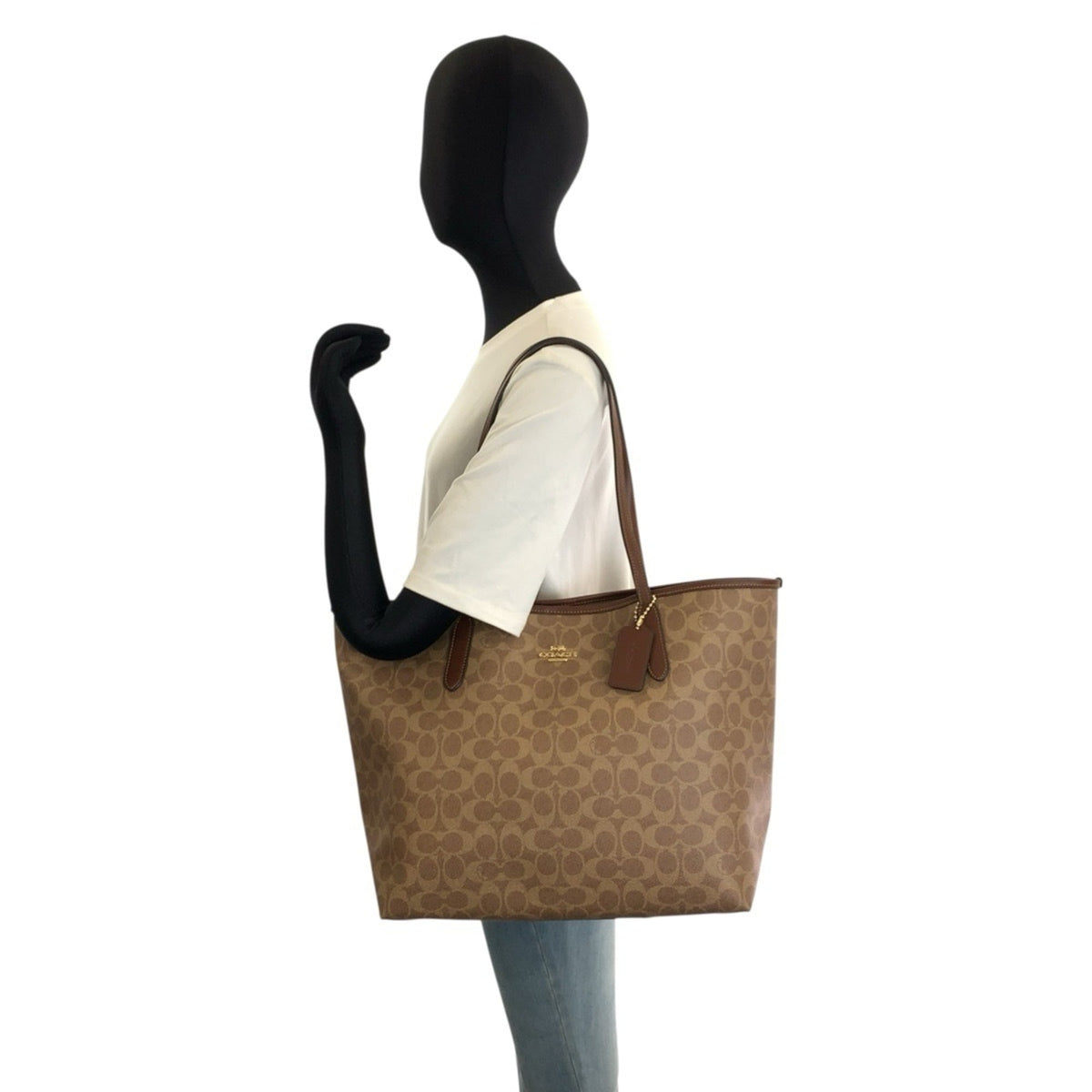 Coach Brown Pvc Shoulder Bag Tote Bag (Pre-Owned)