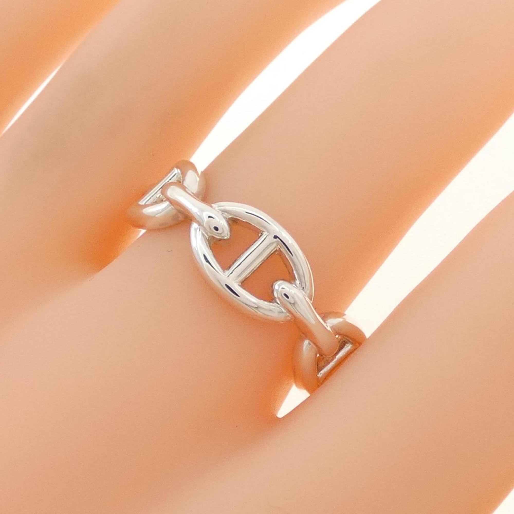 Hermes Silver 925 Band Ring (Pre-Owned)