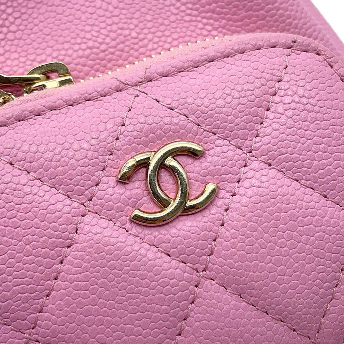 Chanel Pink Grained Calfskin Handbag Shoulder Bag (Pre-Owned)