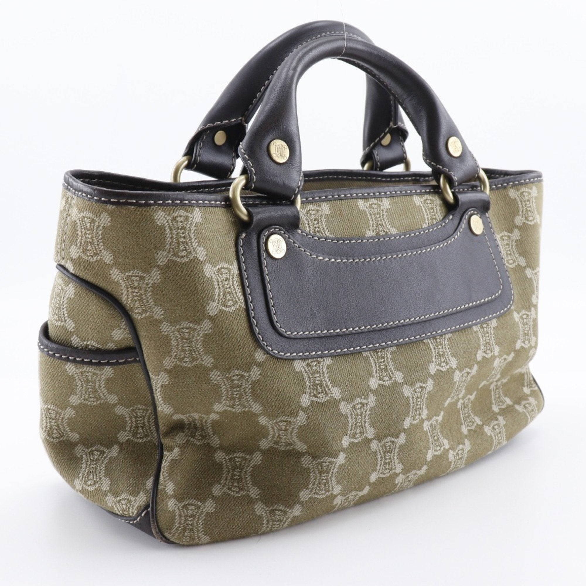 Celine Khaki Canvas Handbag (Pre-Owned)