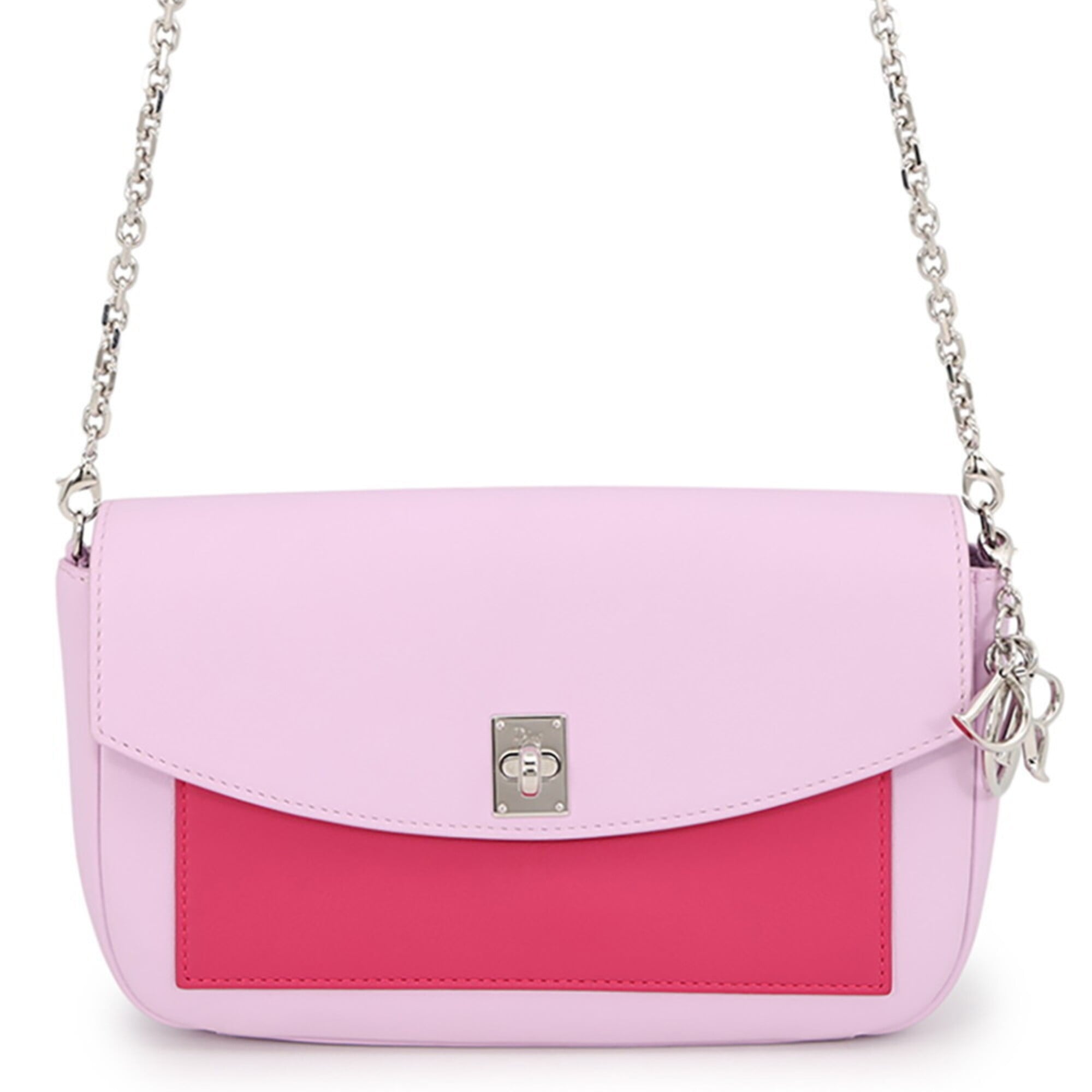 Christian Dior Pink Leather Chain/Shoulder Wallet (Pre-Owned)