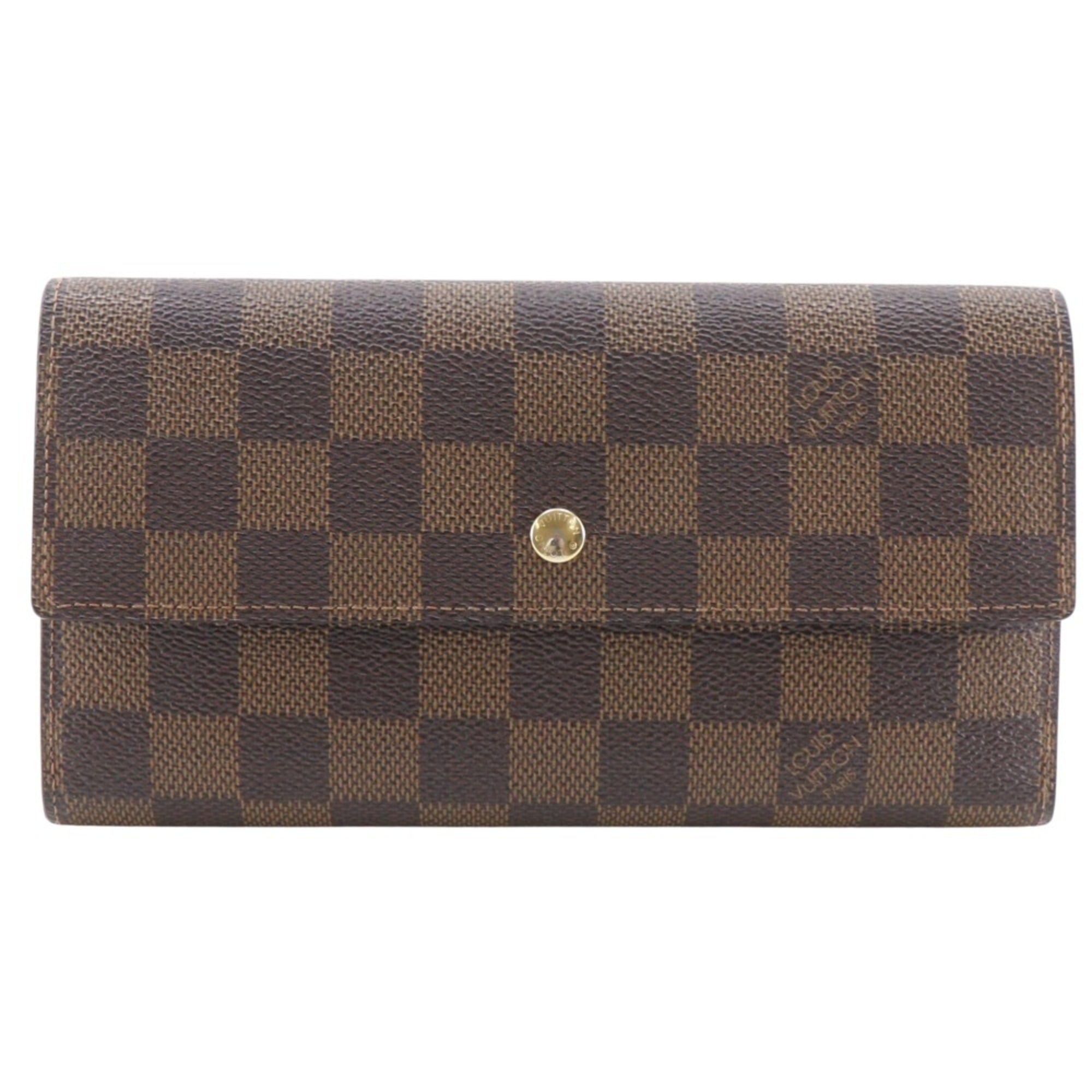 Louis Vuitton Brown Damier Canvas Long Wallet (Bi-Fold) (Pre-Owned)