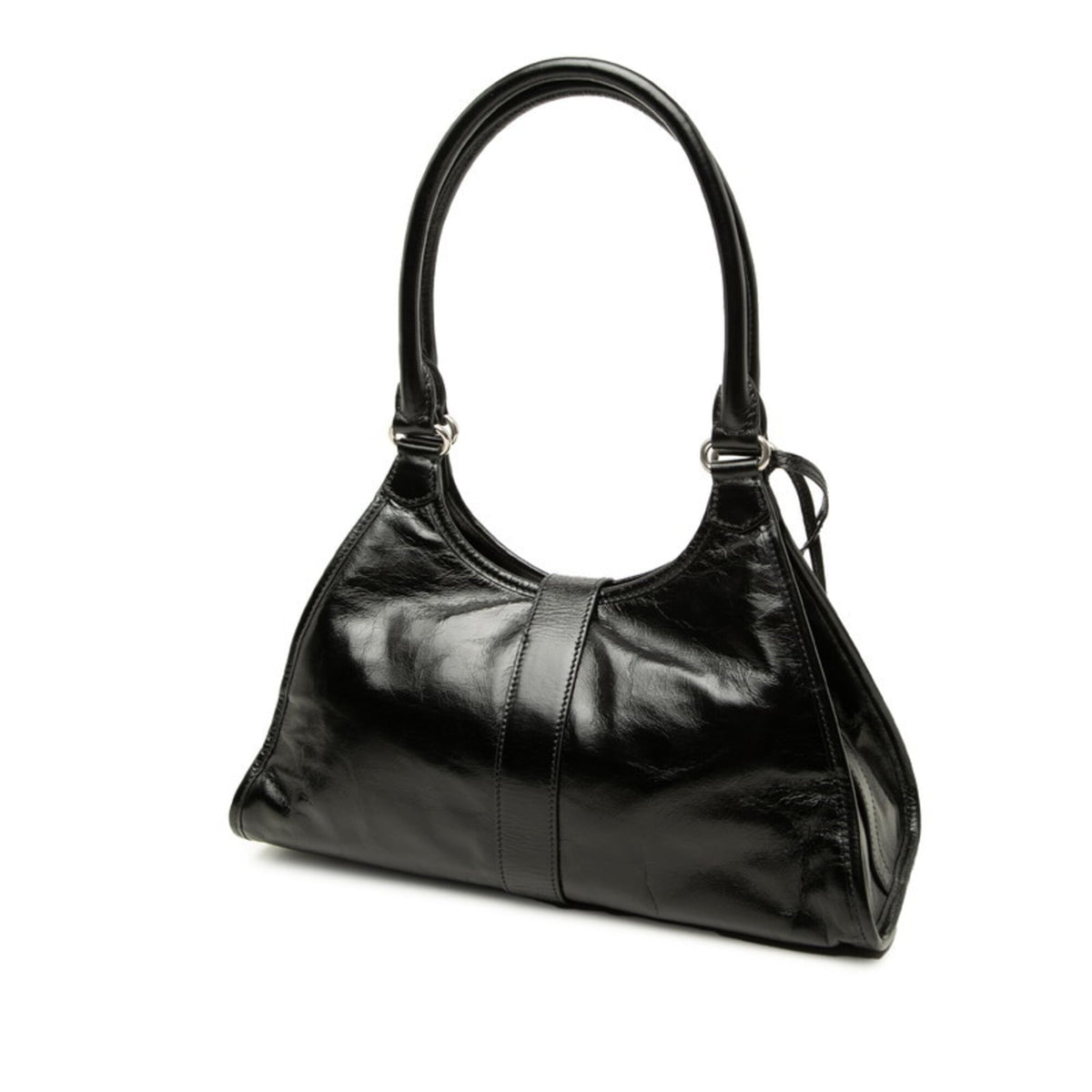 Prada Black Leather Shoulder Bag Tote Bag (Pre-Owned)