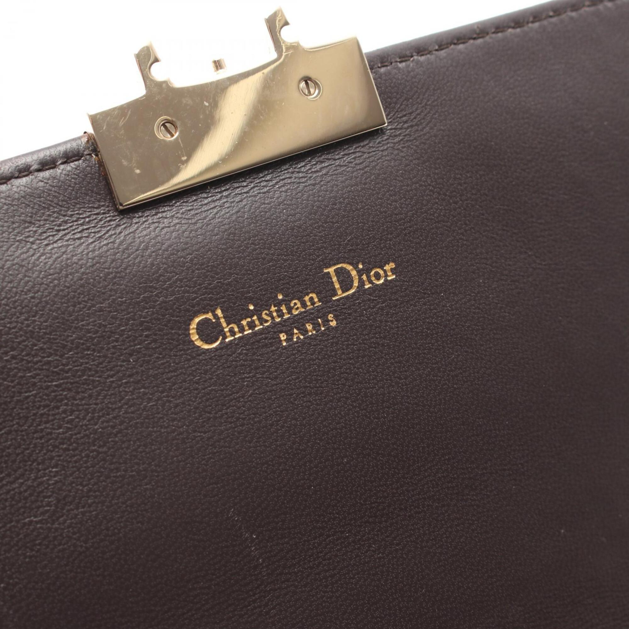 Christian Dior Gold Leather Handbag Shoulder Bag (Pre-Owned)