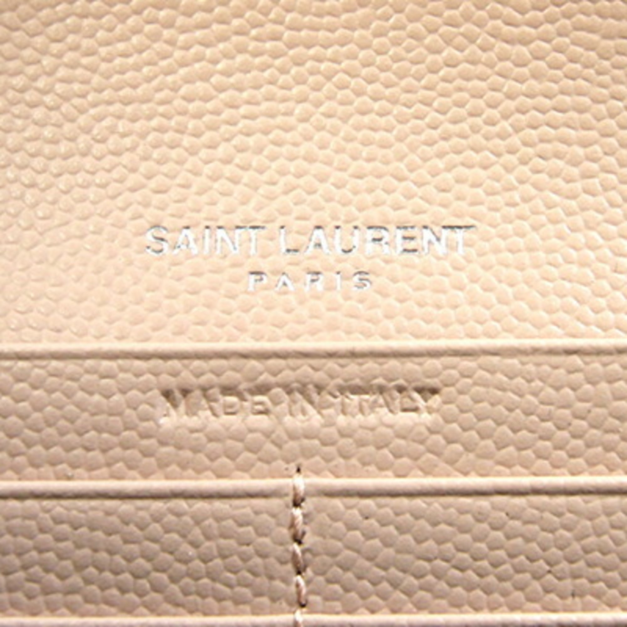 Saint Laurent Light Pink Leather Long Wallet (Bi-Fold) (Pre-Owned)