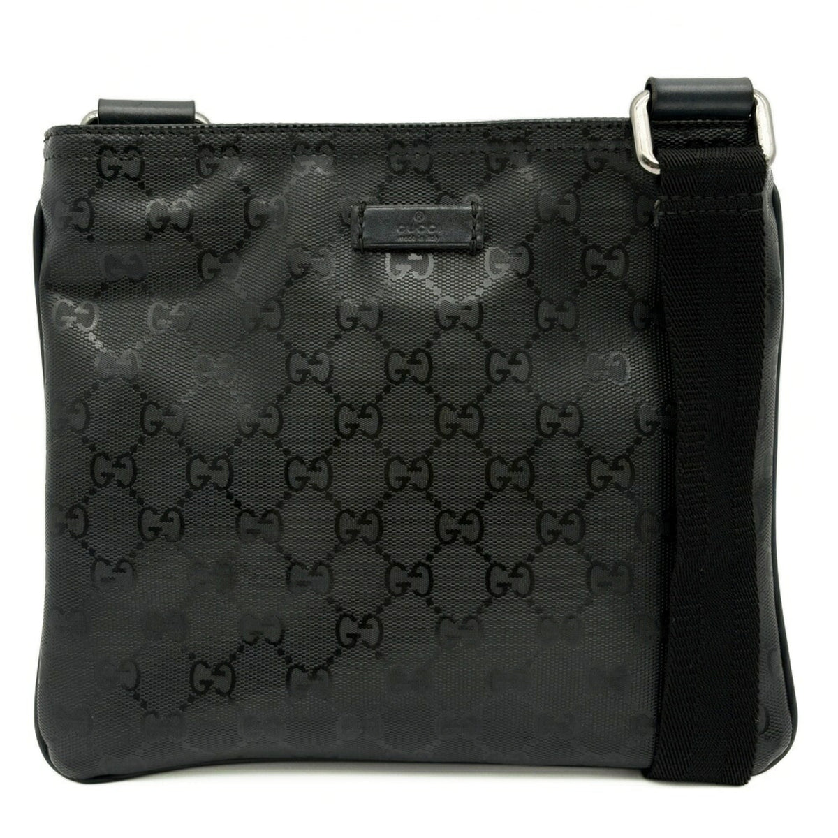 Gucci Black Pvc Coated Canvas Leather Shoulder Bag (Pre-Owned)