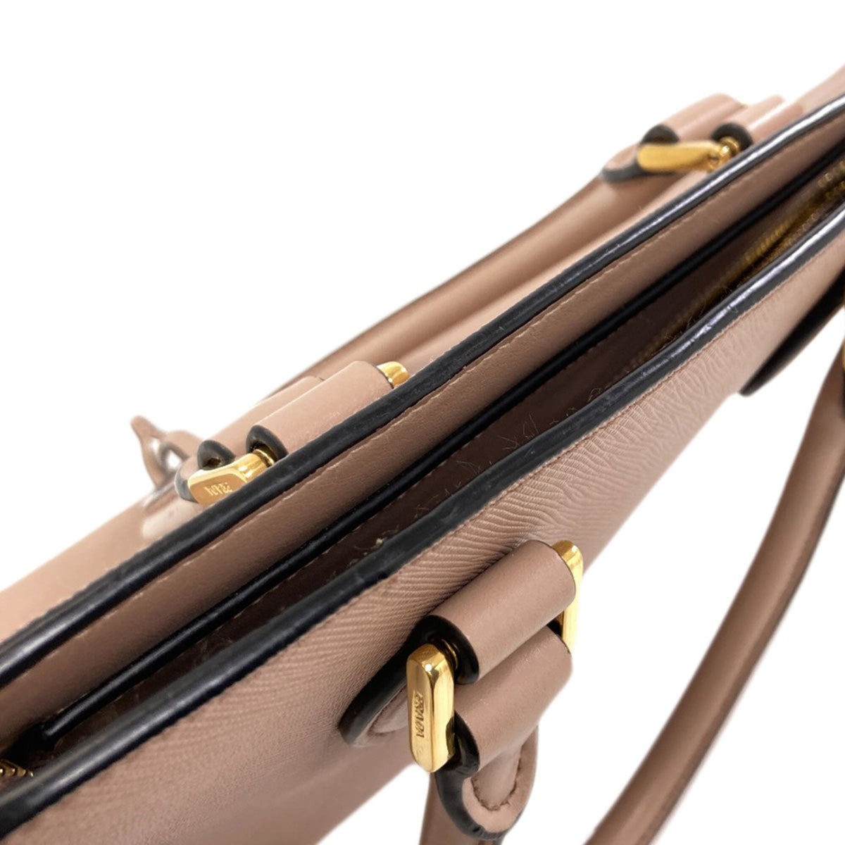 Prada Saffiano Pink Beige Saffiano Handbag (Pre-Owned)