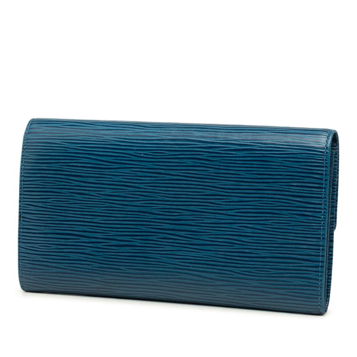Louis Vuitton Toledo Blue Leather Long Wallet (Bi-Fold) (Pre-Owned)