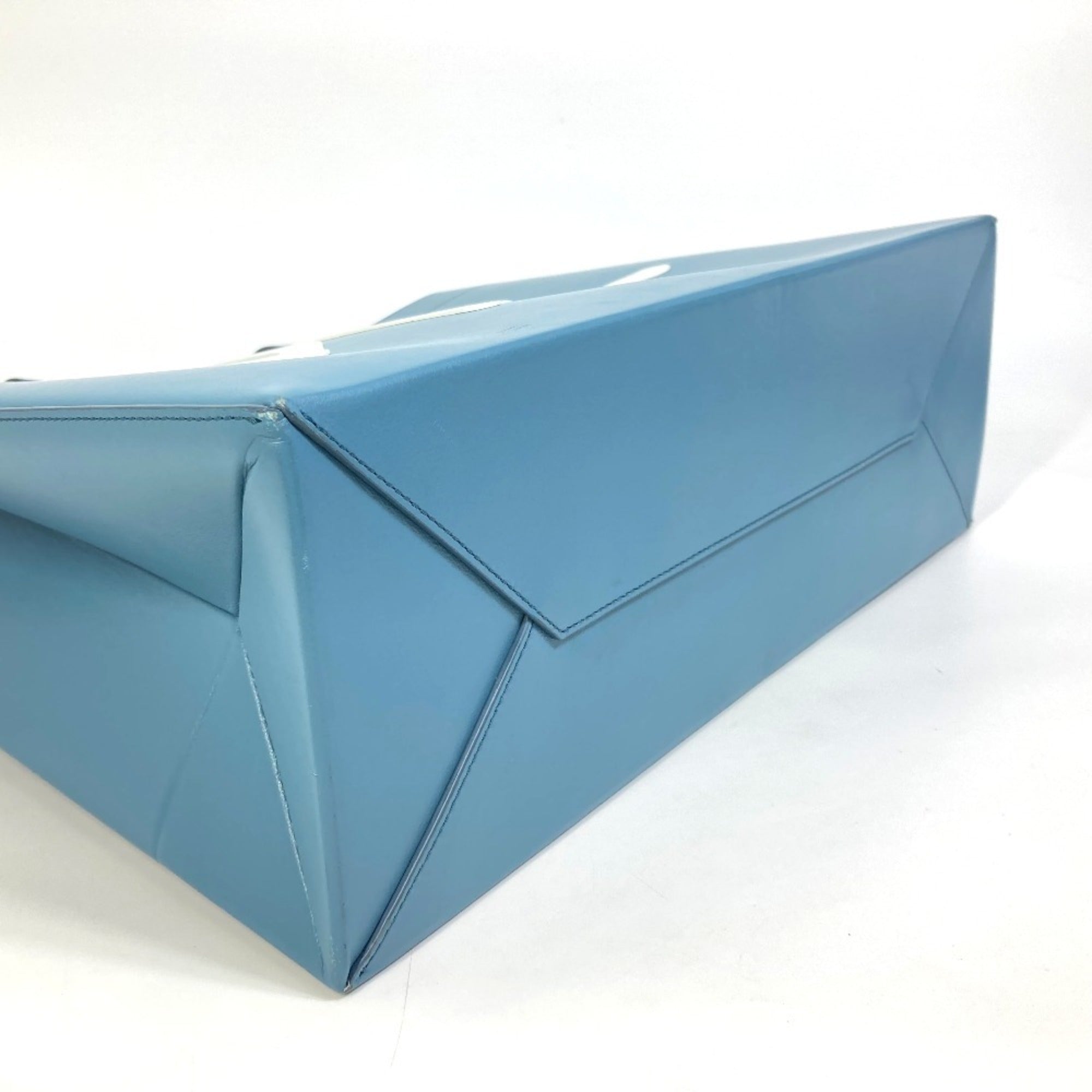 Christian Dior Blue Leather Handbag Tote Bag (Pre-Owned)
