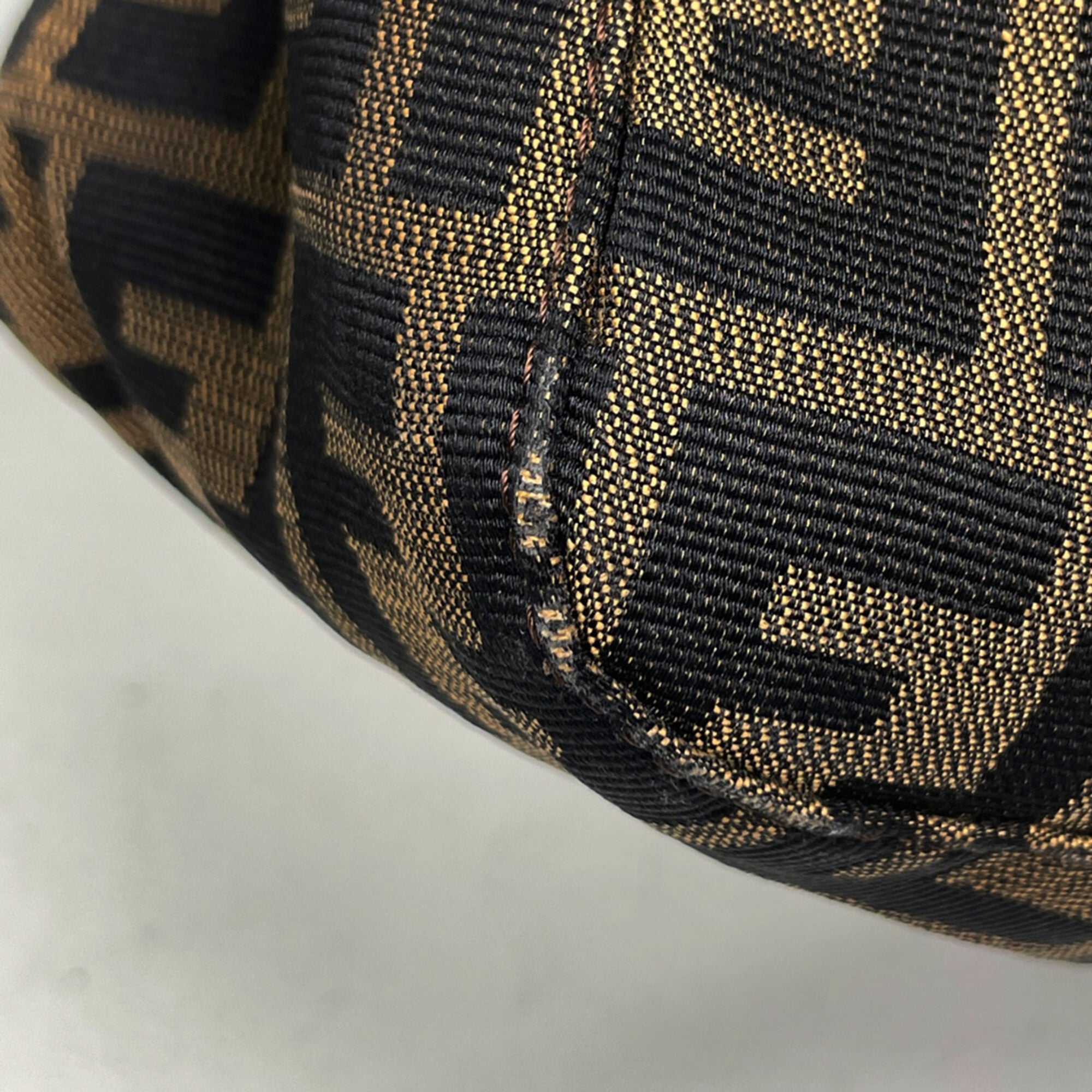 Fendi Brown Canvas Leather Handbag Shoulder Bag (Pre-Owned)