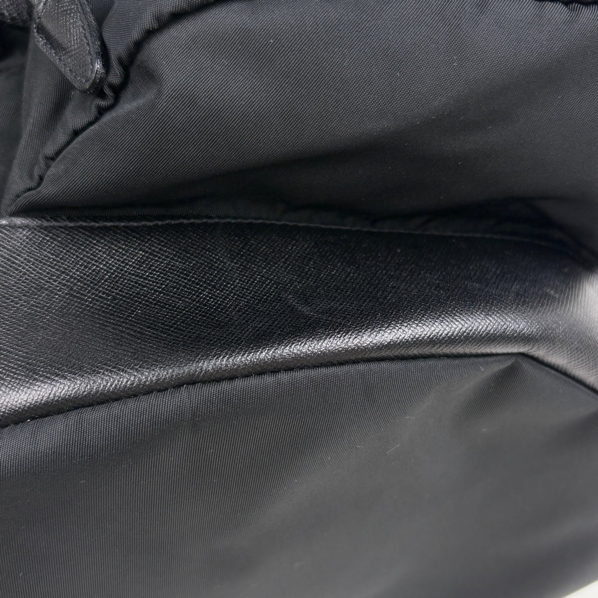 Prada Black Nylon Leather Backpack (Pre-Owned)