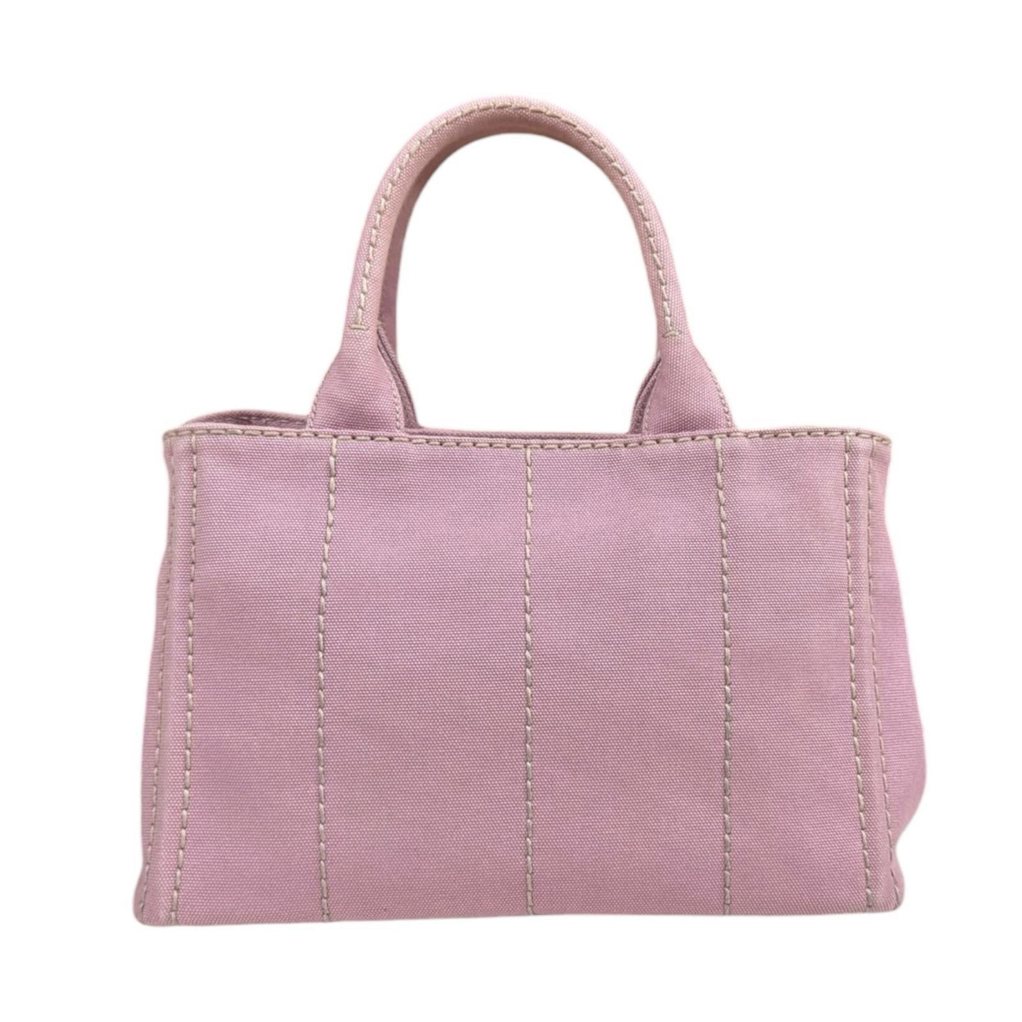 Prada Bianco Pink Canvas Shoulder Bag (Pre-Owned)