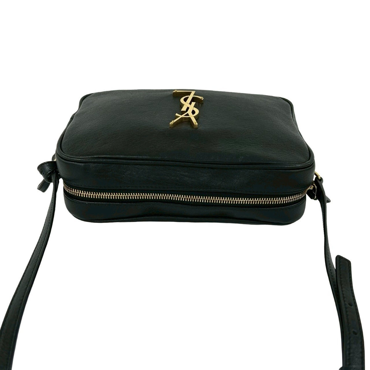 Saint Laurent Black Leather Pochette Shoulder Bag (Pre-Owned)